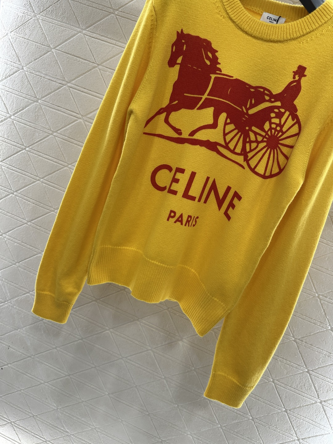 ♥Celin*♥2026新品上架 印花凯旋门针织毛衣定制YB羊绒纱线织造，穿搭舒适，质感十足，圆领针织套