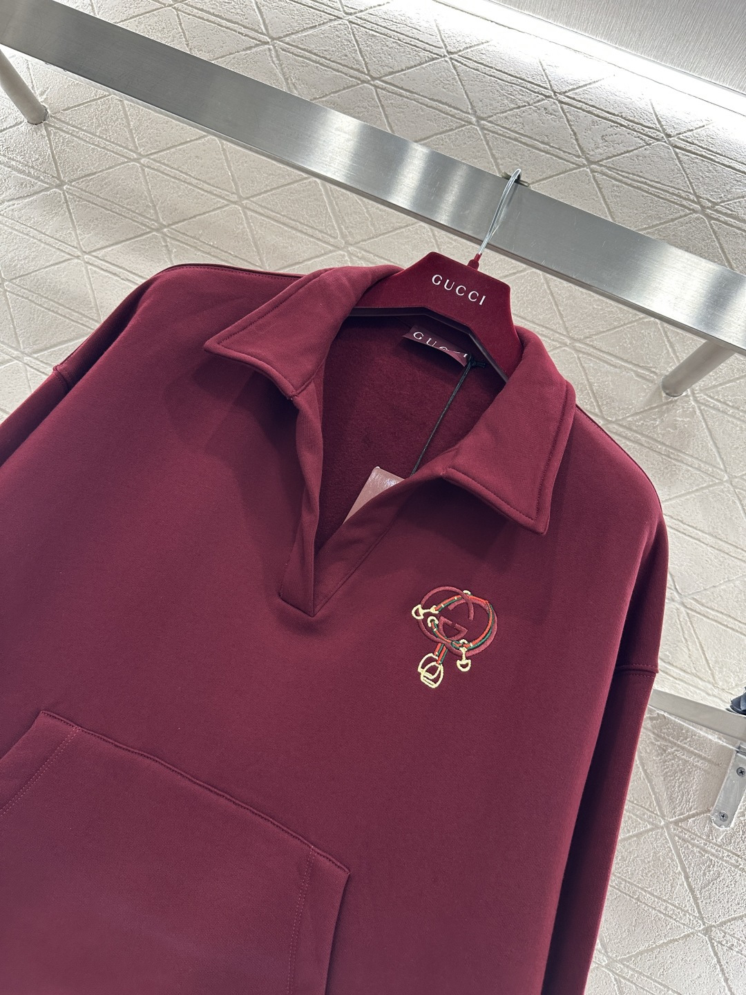 ♥Gucc*♥2026新品上架贺岁翻领半开襟卫衣长裤套装新年贺岁系列#定制YB进口原生全棉材质，柔软亲肤