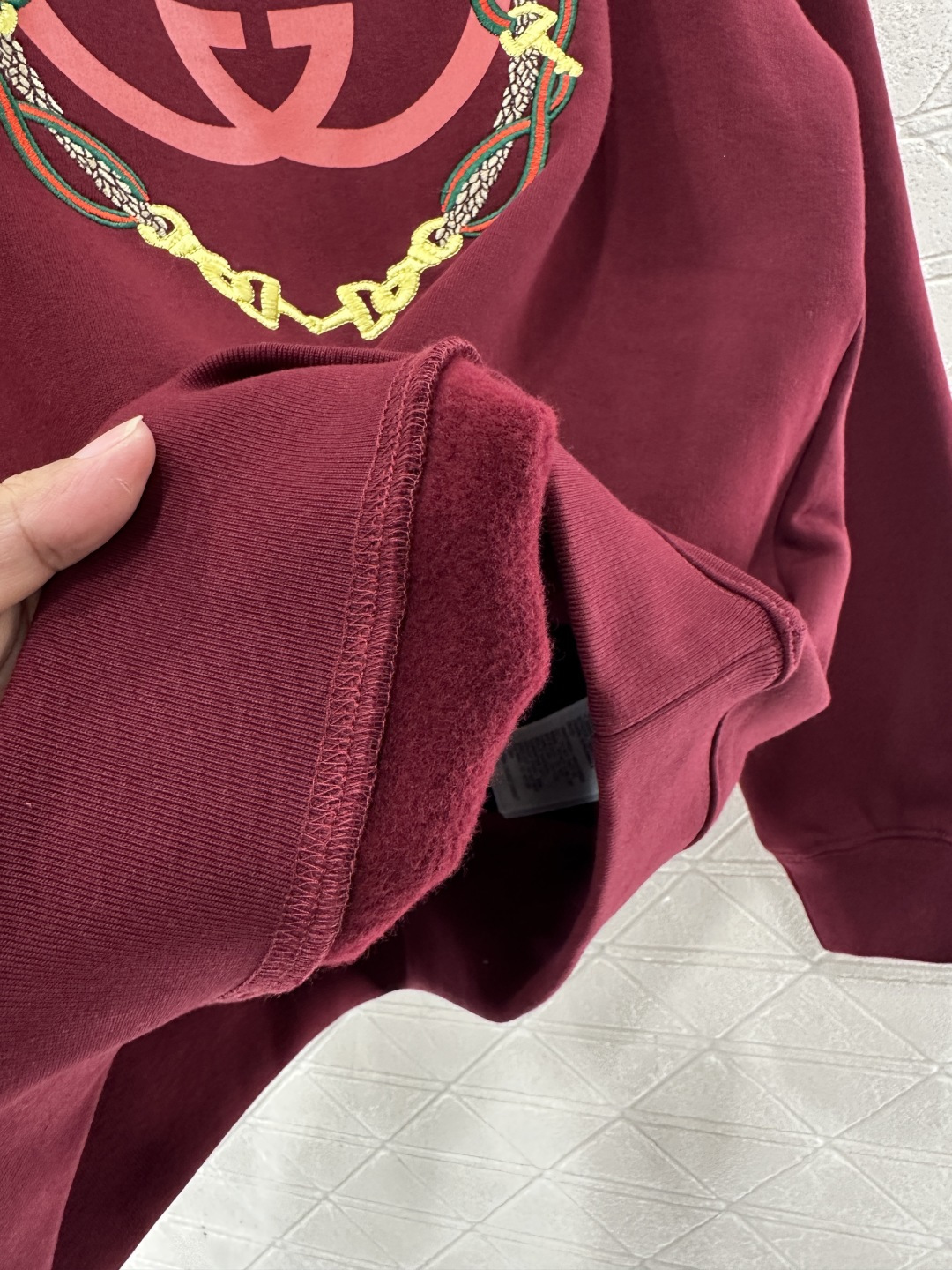 ♥Gucc*♥2026新品上架 贺岁圆领刺绣徽标卫衣新年贺岁系列#定制YB原生全棉材质，久洗不易变形起球