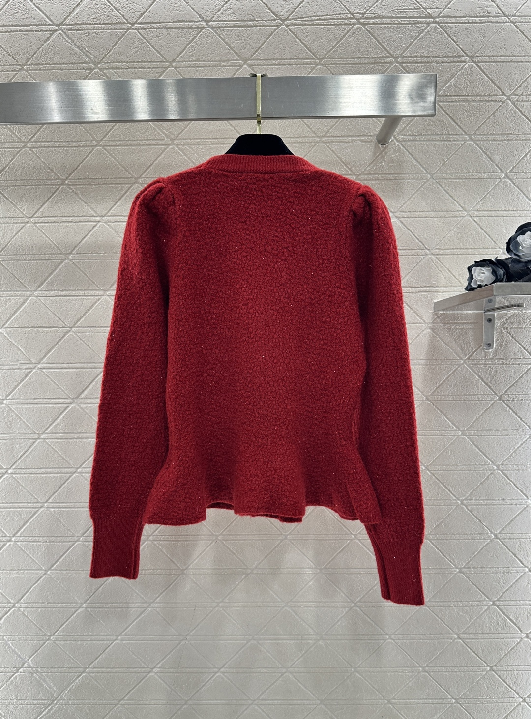 ♥Valentin*♥2026新品上架 泡泡袖收腰羽毛针织开衫定制YB羊毛针织材质，质感高级，舒适柔软，