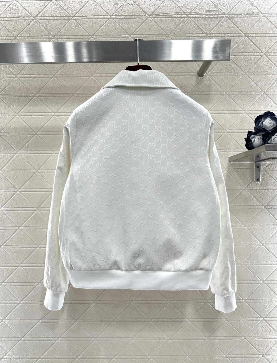 ♥Gucc*♥2026新品上架 提花暗纹拉链夹克长裤套装定制YB进口提花全棉材质，质感高级，品相十足，满