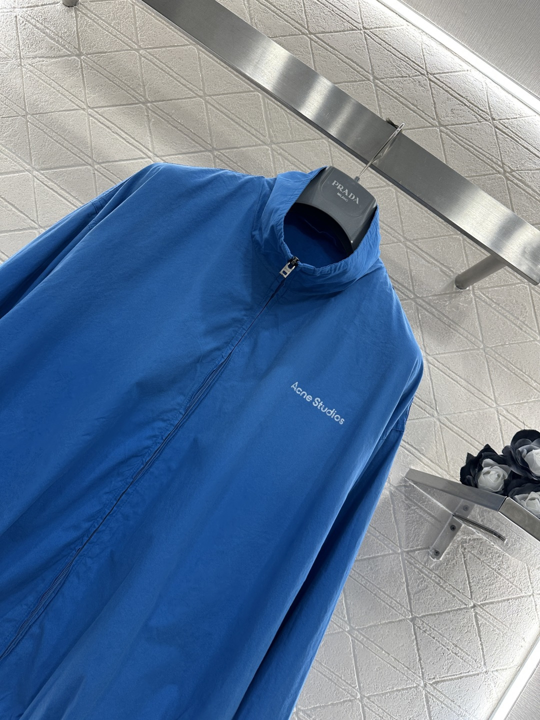 ♥Acne studio*♥2026新品上架 宝蓝色拉链廓形外套定制YB进口棉纶材质，质感光泽，防风舒适