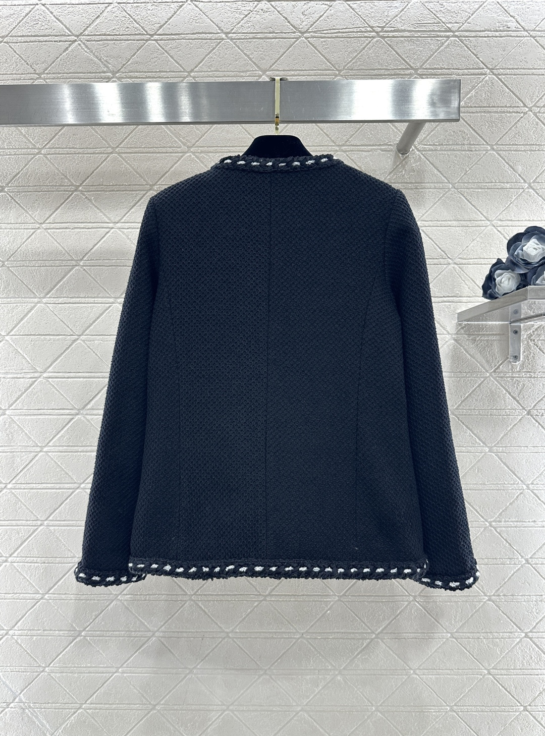 ♥Chane*♥2026新品上架 圆领捆边外套定制YB进口粗纺羊毛呢材质，质感高级，品相十足，圆领洋装外