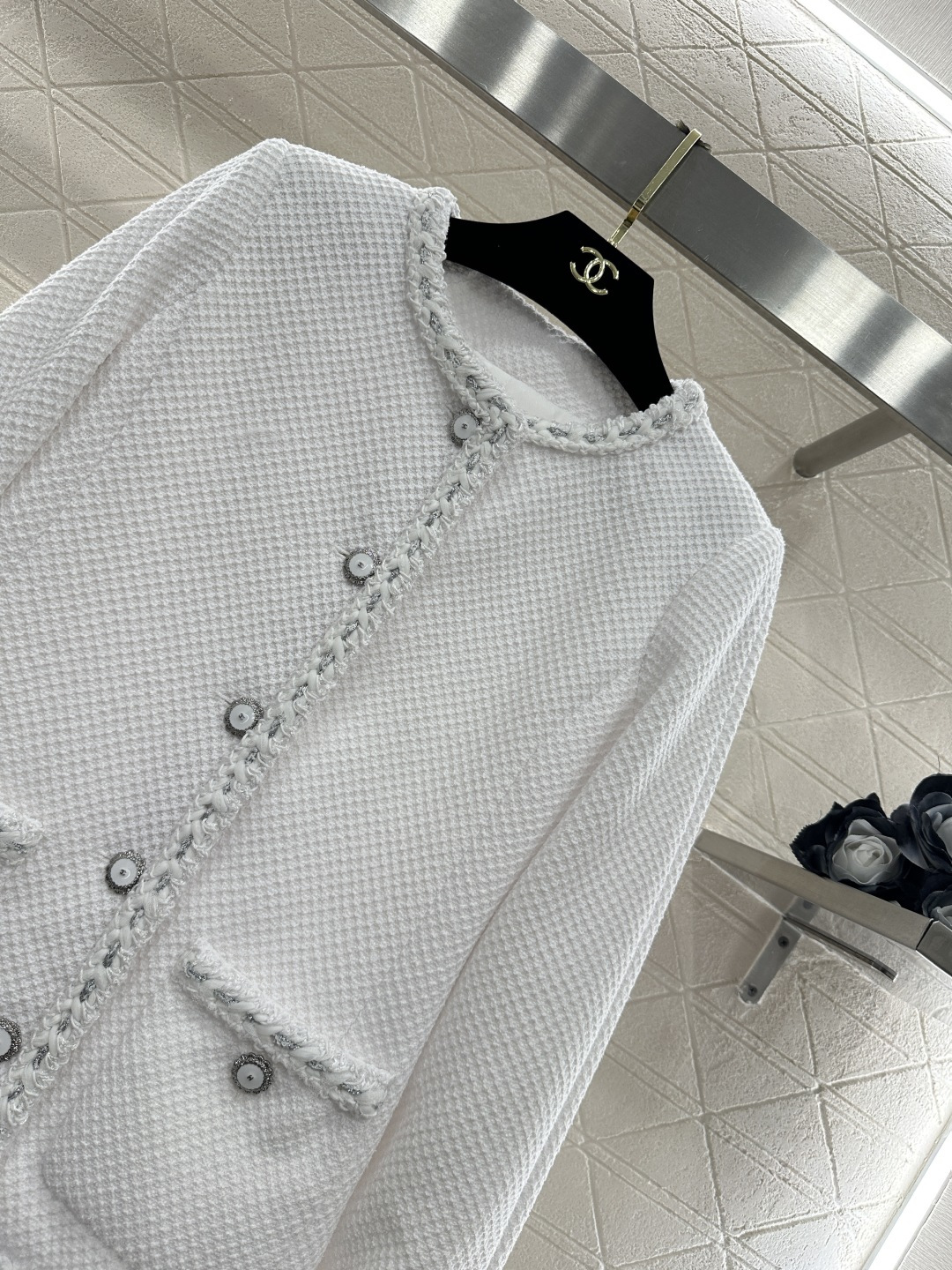 ♥Chane*♥2026新品上架 圆领捆边外套定制YB进口粗纺羊毛呢材质，质感高级，品相十足，圆领洋装外