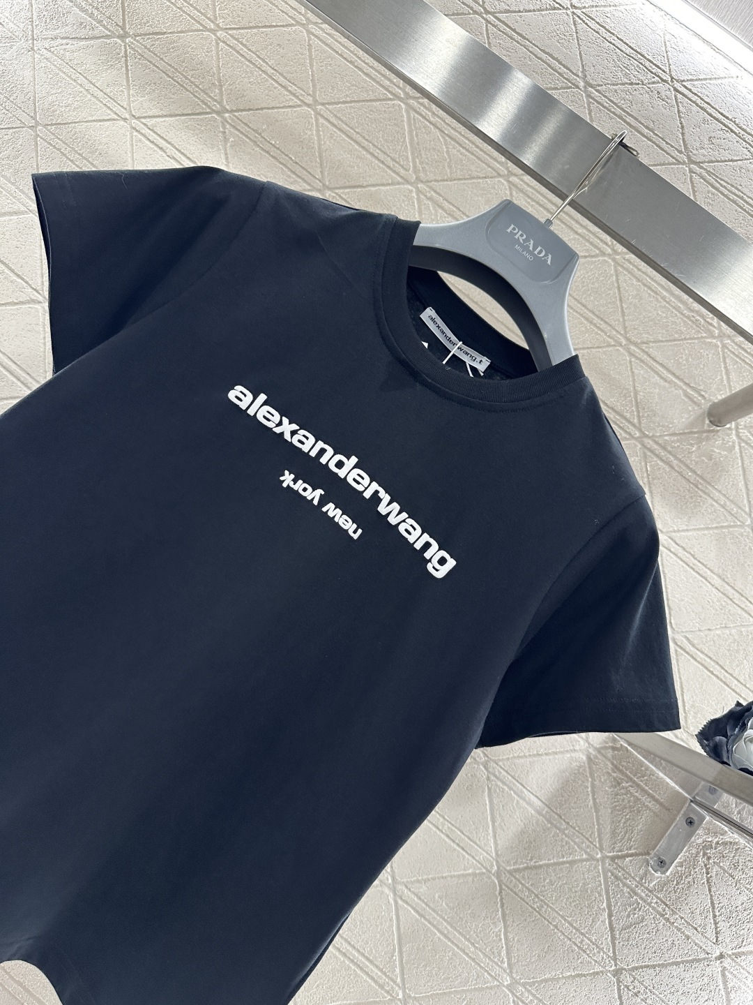 ♥Alexander wan*♥2026新品上架 圆领起泡印花徽标𝑇𝑒𝑒定制YB丝光全棉材质，质感光泽，
