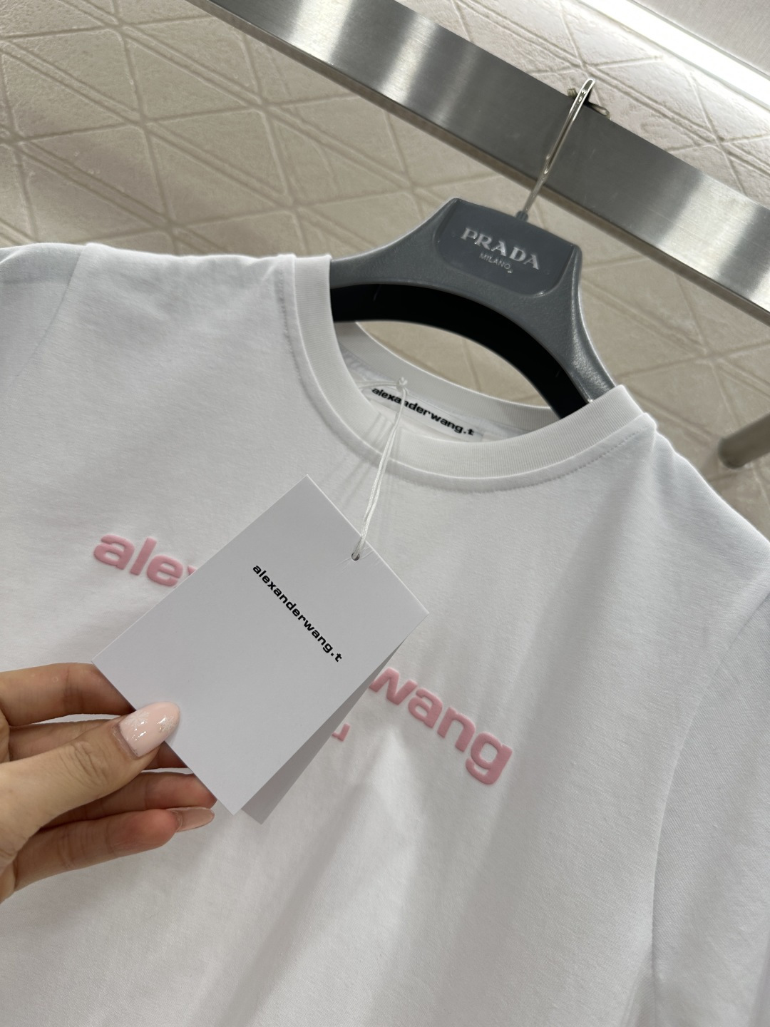 ♥Alexander wan*♥2026新品上架 圆领起泡印花徽标𝑇𝑒𝑒定制YB丝光全棉材质，质感光泽，