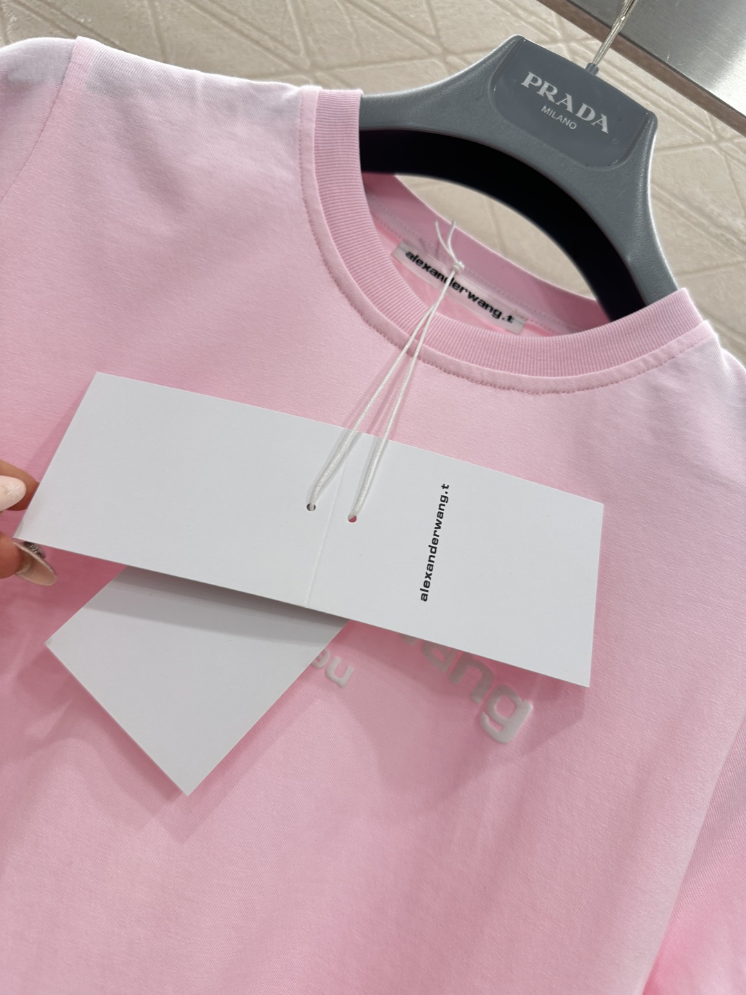 ♥Alexander wan*♥2026新品上架 圆领起泡印花徽标𝑇𝑒𝑒定制YB丝光全棉材质，质感光泽，