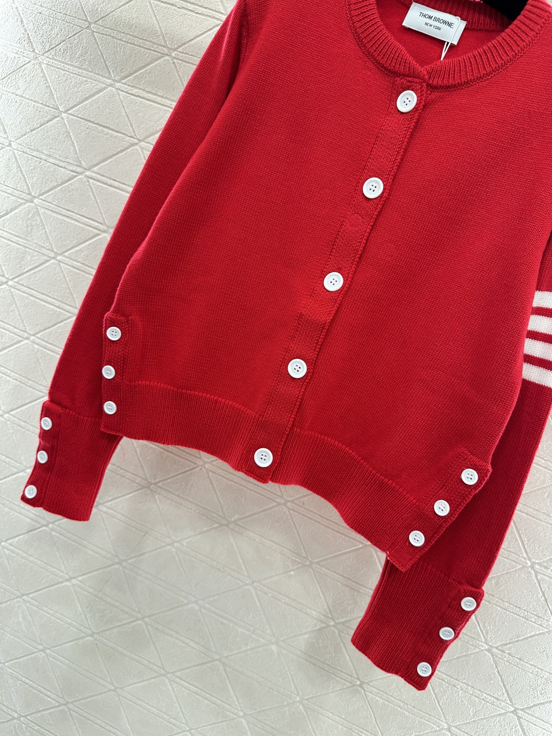 ♥Thom Brown*♥2026新品上架 圆领横杠针织开衫定制YB羊毛纱线织造，质感高级，舒适柔软，圆