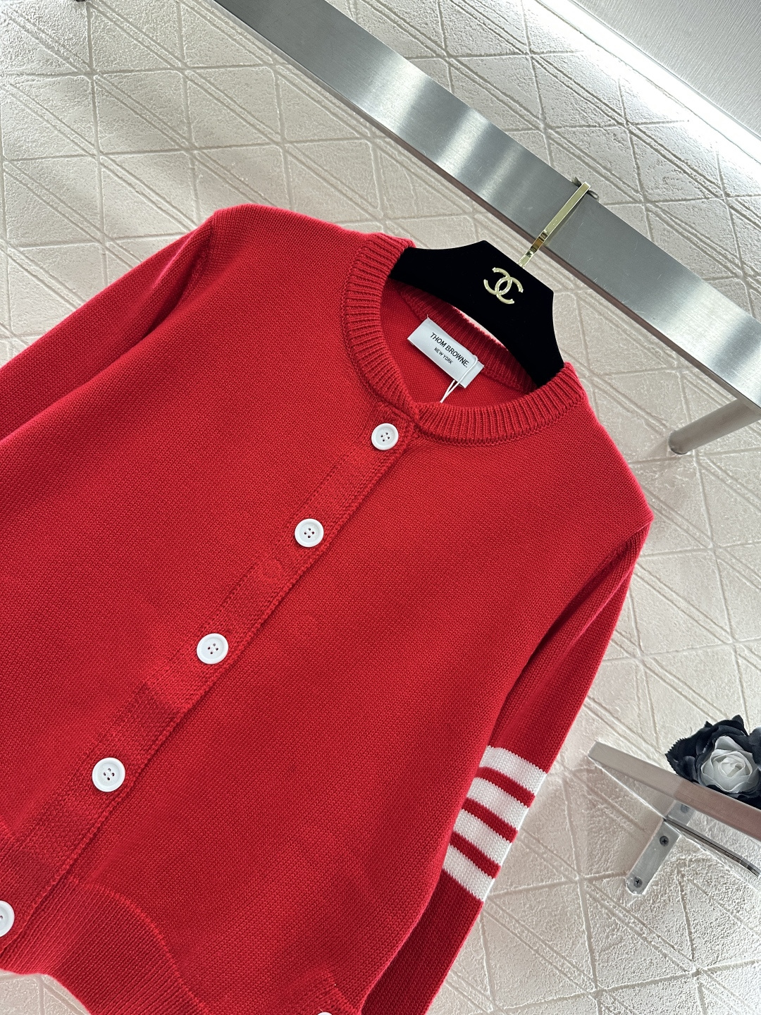 ♥Thom Brown*♥2026新品上架 圆领横杠针织开衫定制YB羊毛纱线织造，质感高级，舒适柔软，圆