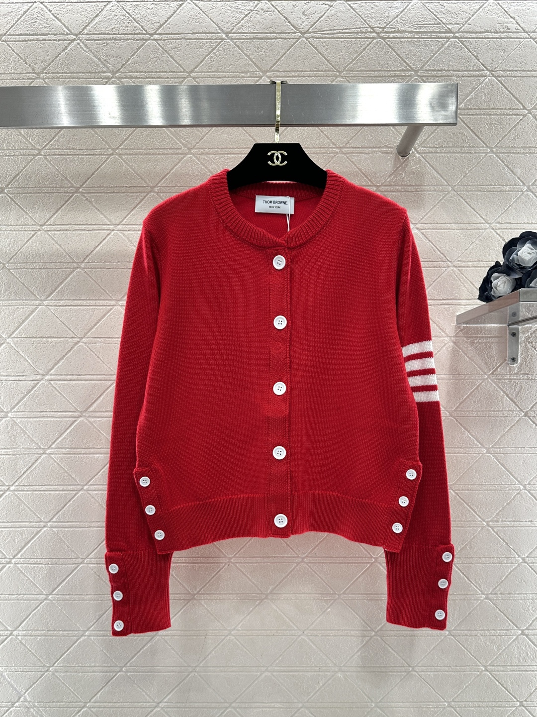 ♥Thom Brown*♥2026新品上架 圆领横杠针织开衫定制YB羊毛纱线织造，质感高级，舒适柔软，圆