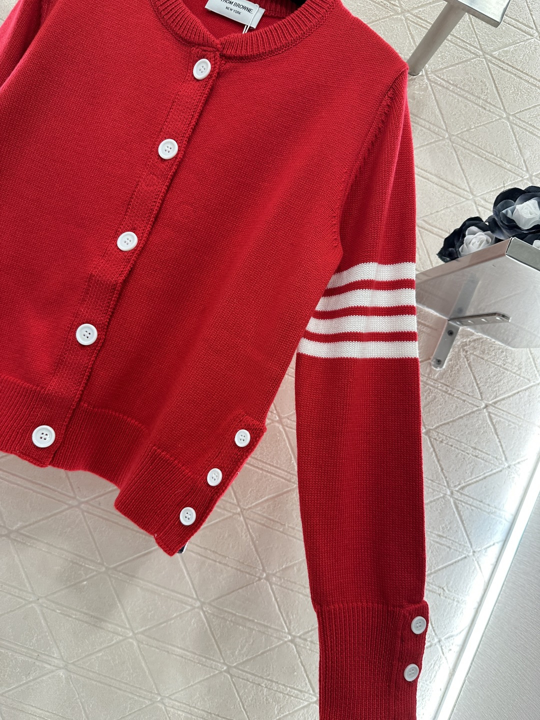 ♥Thom Brown*♥2026新品上架 圆领横杠针织开衫定制YB羊毛纱线织造，质感高级，舒适柔软，圆