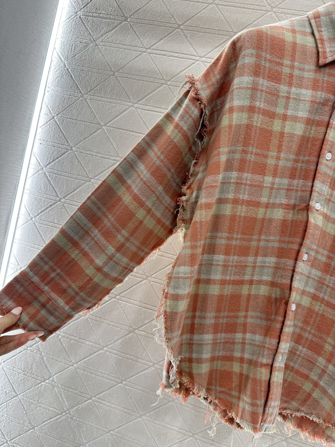 ♥R13*♥2026新品上架 复古格纹毛边衬衣定制YB斜纹全棉材质，舒适柔软，透气好穿，水洗做旧复古衬衣