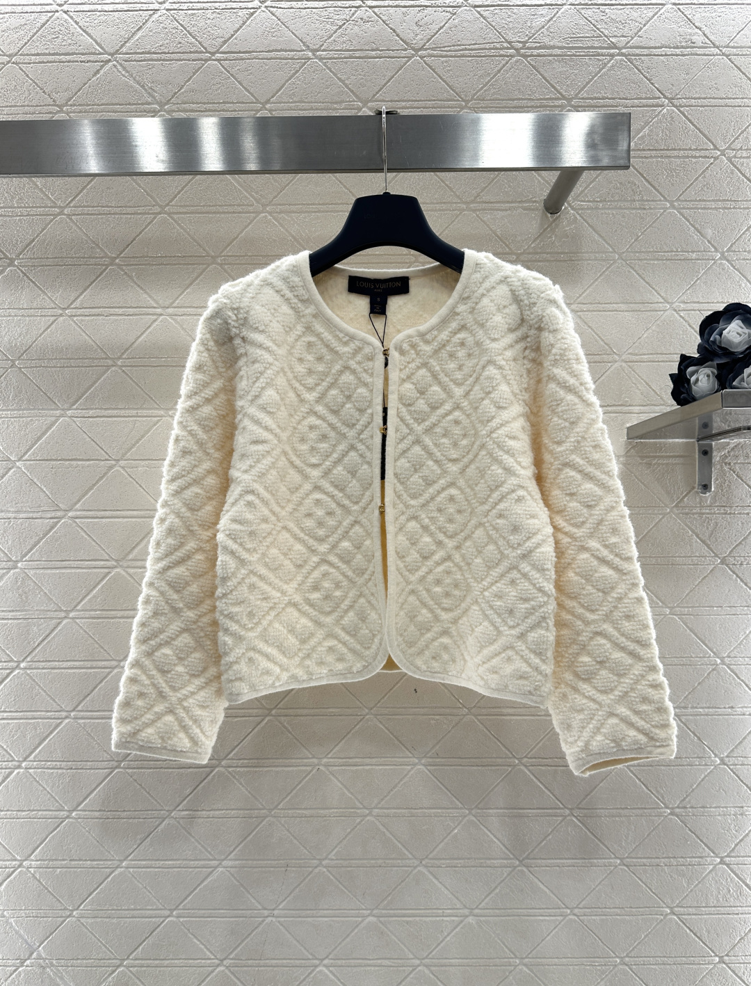 ♥Louis Vuitto*♥2026新品上架 提花针织开衫外套短裙套装定制YB羊绒羊毛纱线织造，提花工