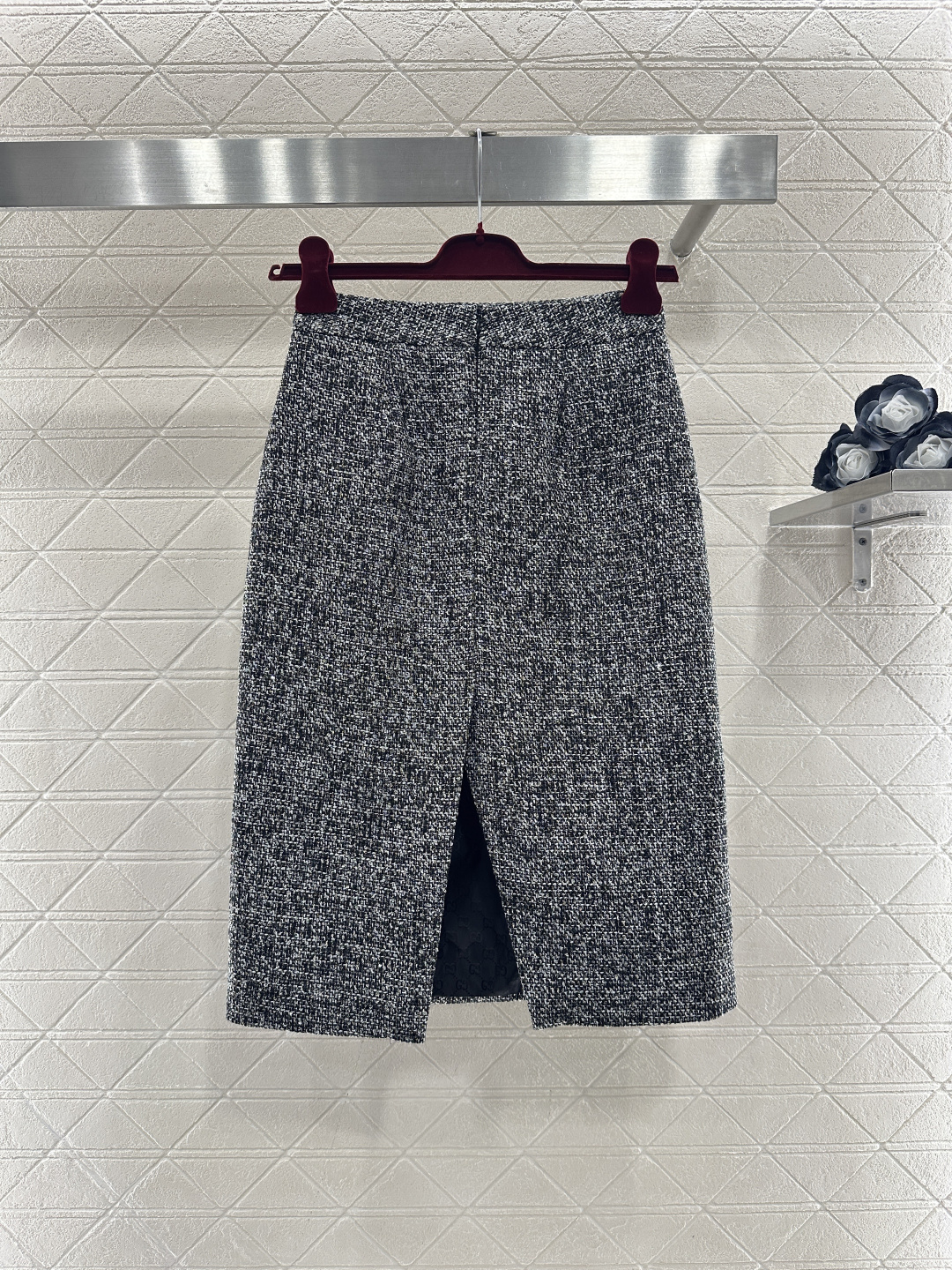 ♥Gucc*♥2026新品上架 花灰毛呢夹克外套半裙套装定制YB进口羊毛毛呢材质，肌理明显，挺括有型，黑