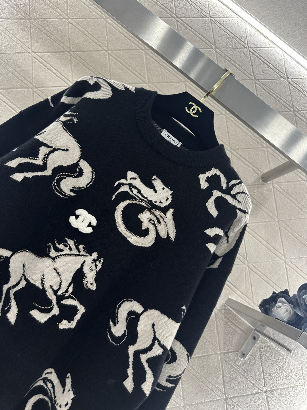 ♥Chane*♥2026新品上架 贺岁圆领提花针织套头毛衣新年贺岁系列#定制YB羊毛纱线织造，质感细腻，