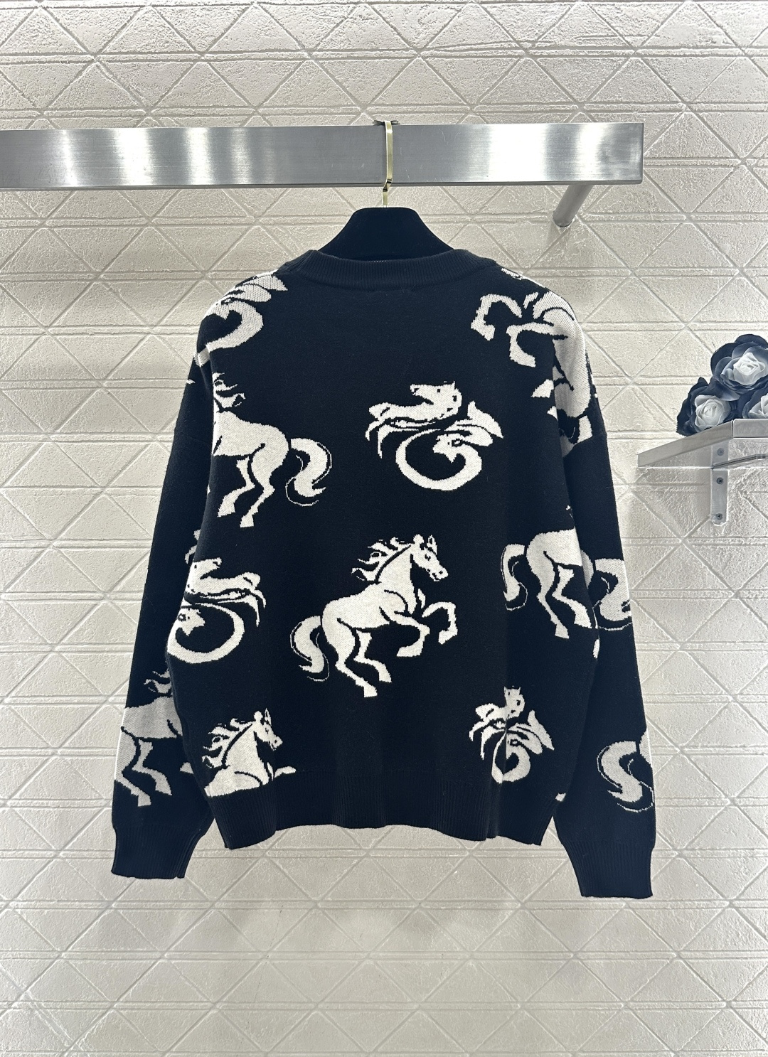 ♥Chane*♥2026新品上架 贺岁圆领提花针织套头毛衣新年贺岁系列#定制YB羊毛纱线织造，质感细腻，