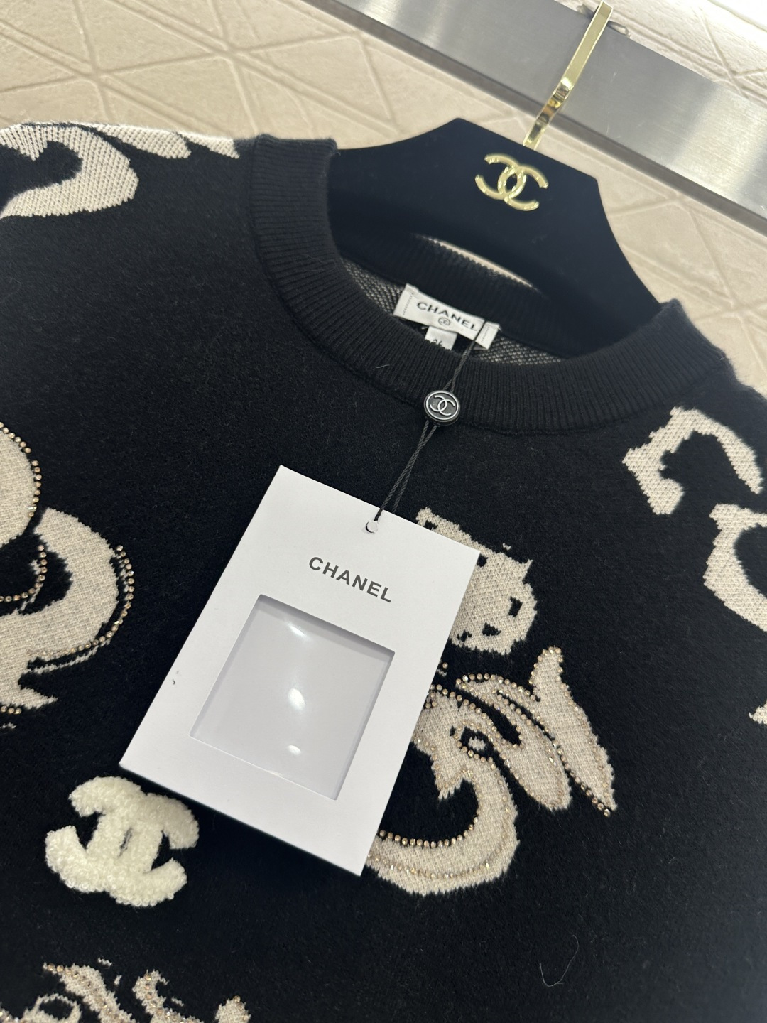 ♥Chane*♥2026新品上架 贺岁圆领提花针织套头毛衣新年贺岁系列#定制YB羊毛纱线织造，质感细腻，