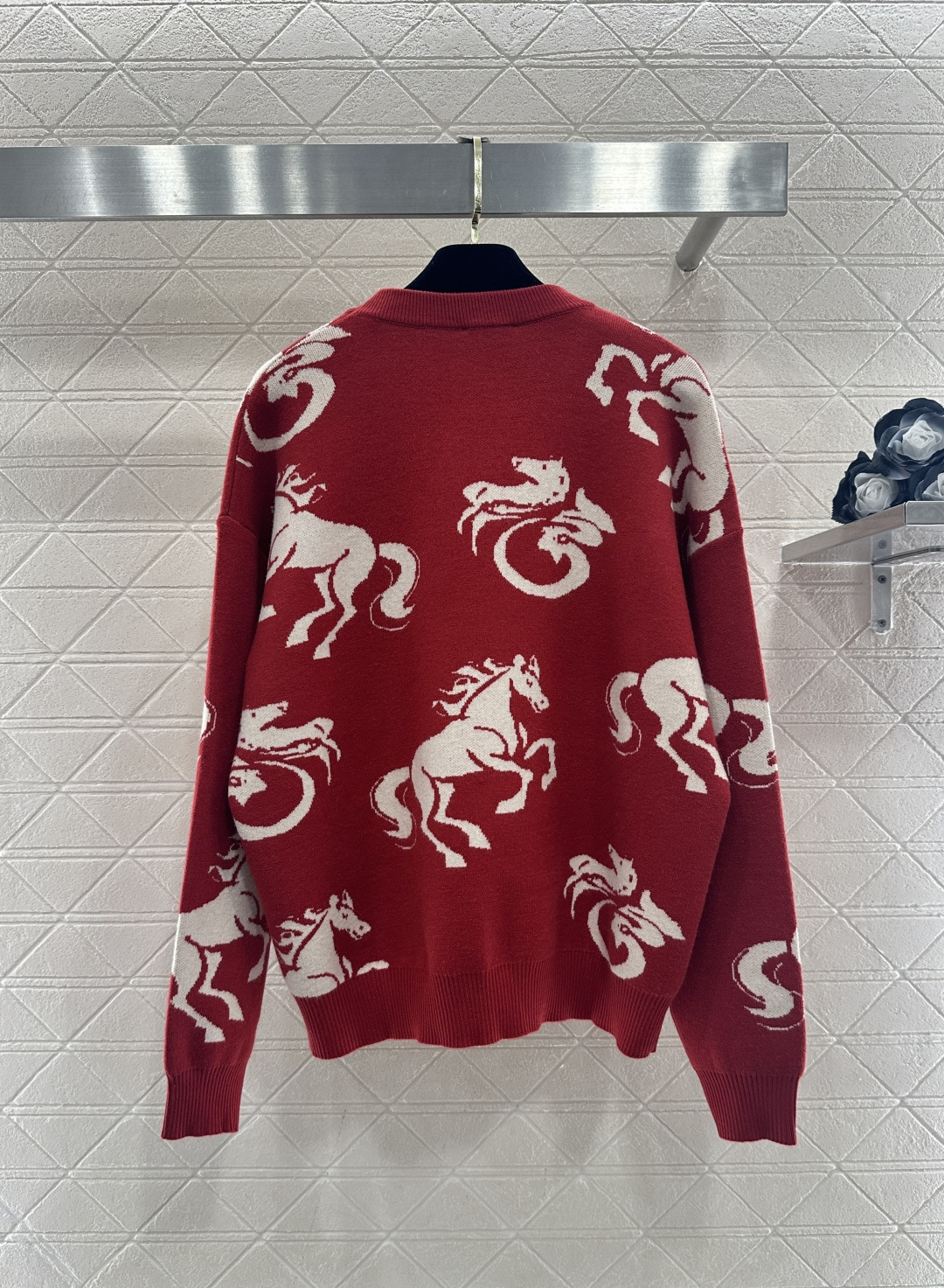 ♥Chane*♥2026新品上架 贺岁圆领提花针织套头毛衣新年贺岁系列#定制YB羊毛纱线织造，质感细腻，