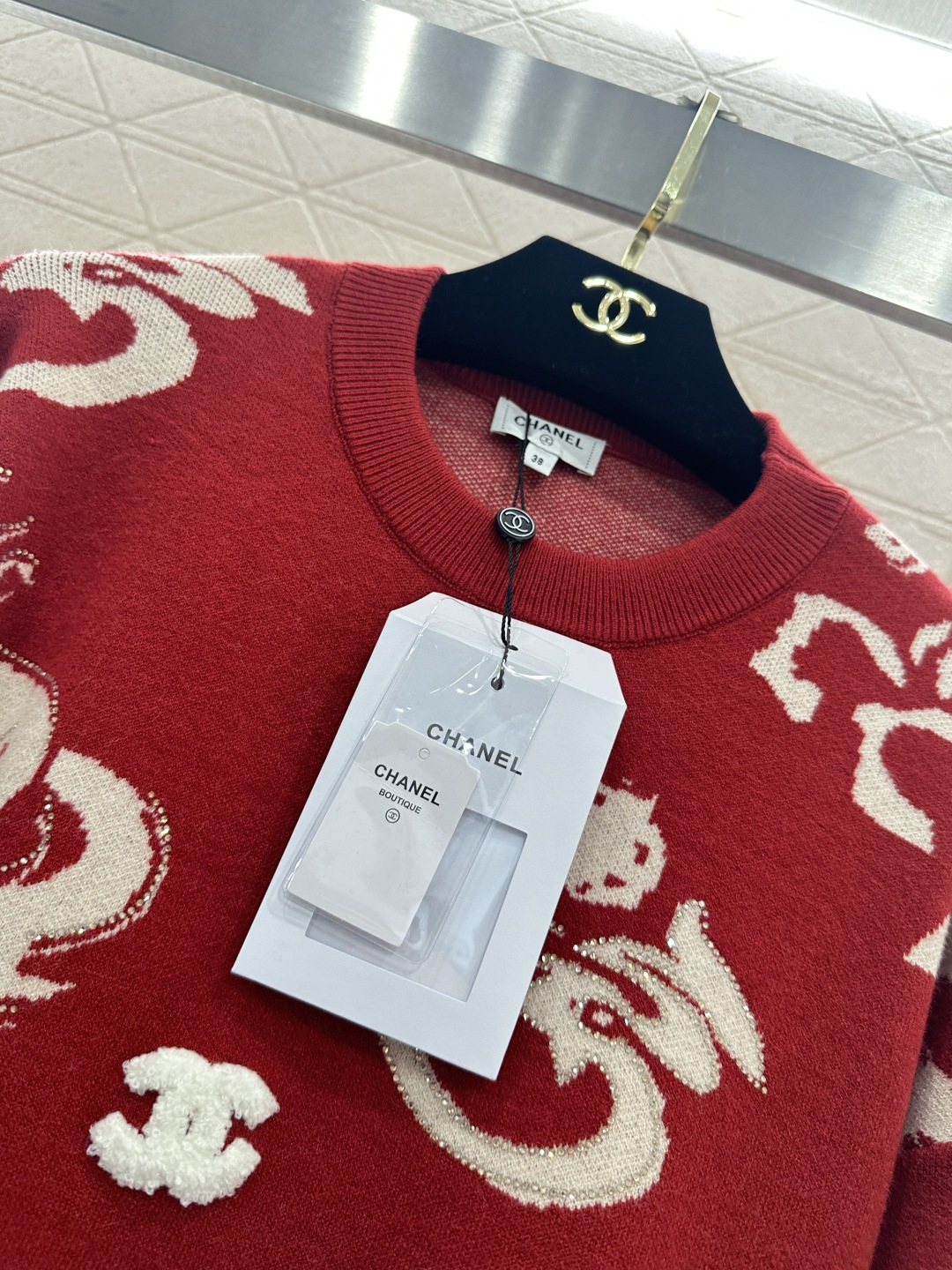 ♥Chane*♥2026新品上架 贺岁圆领提花针织套头毛衣新年贺岁系列#定制YB羊毛纱线织造，质感细腻，