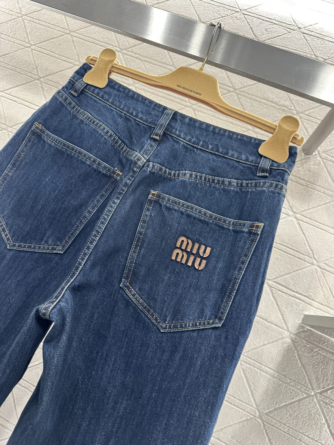 ♥Miumi*♥2026新品上架拼接翻领牛仔外套长裤套装定制YB斜纹全棉牛仔材质，质感细腻，穿搭有型，深