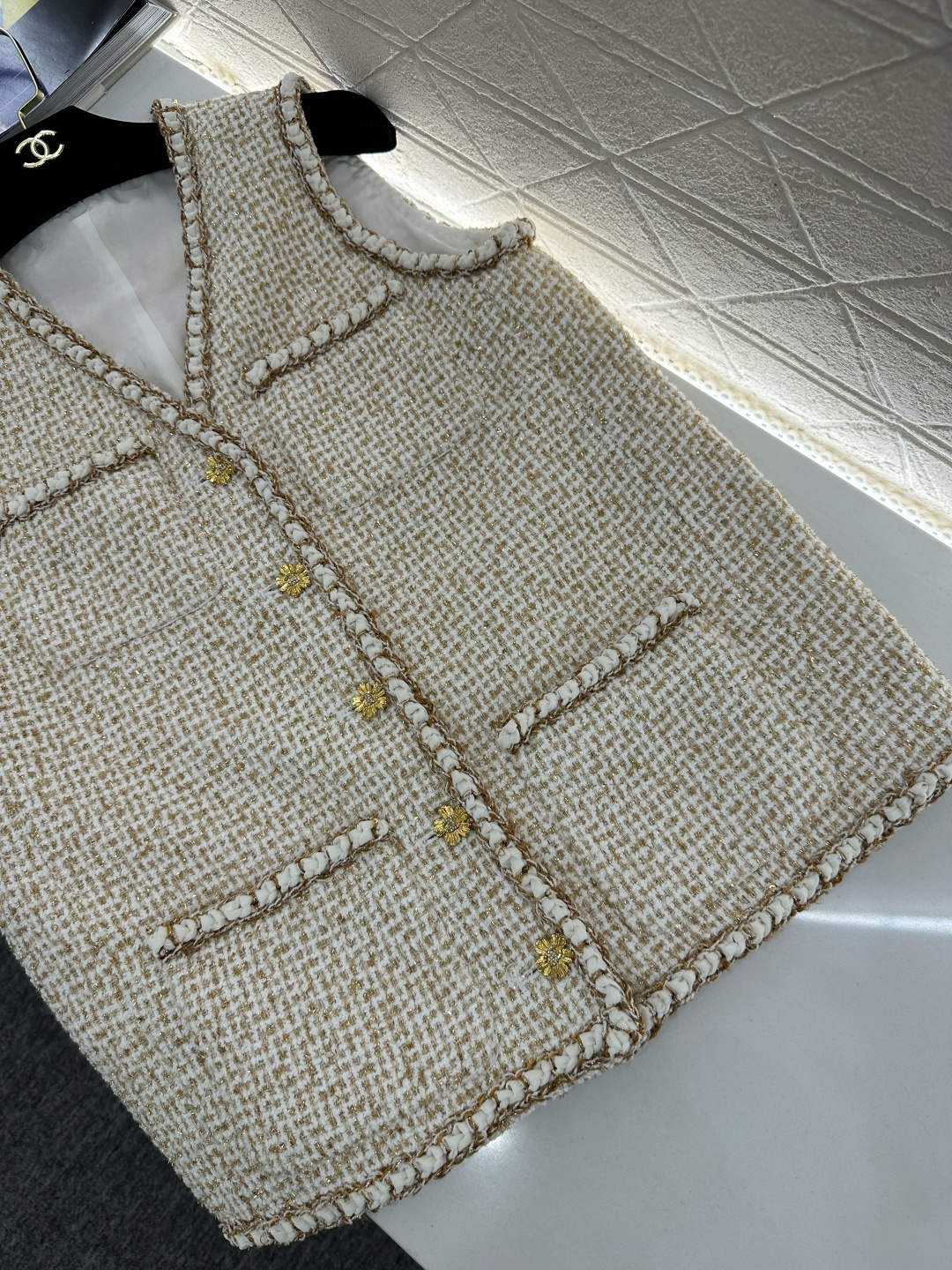 ♥Chane*♥2026新品上架 捆边洋装马甲定制YB进口粗纺羊毛呢材质，质感高级，品相十足，洋装马甲外