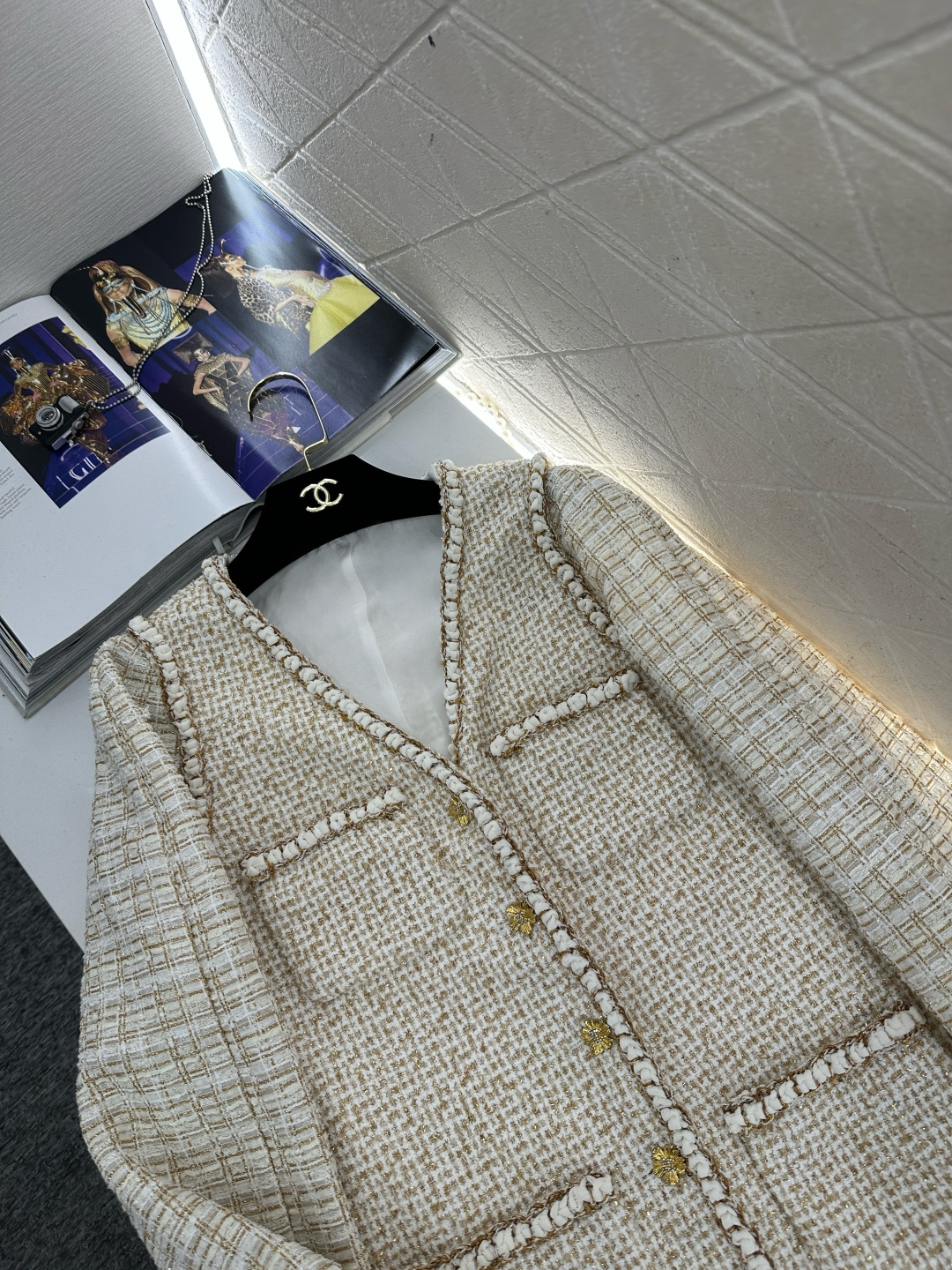 ♥Chane*♥2026新品上架 捆边假两件洋装外套定制YB进口粗纺羊毛呢材质，质感高级，品相十足，洋装