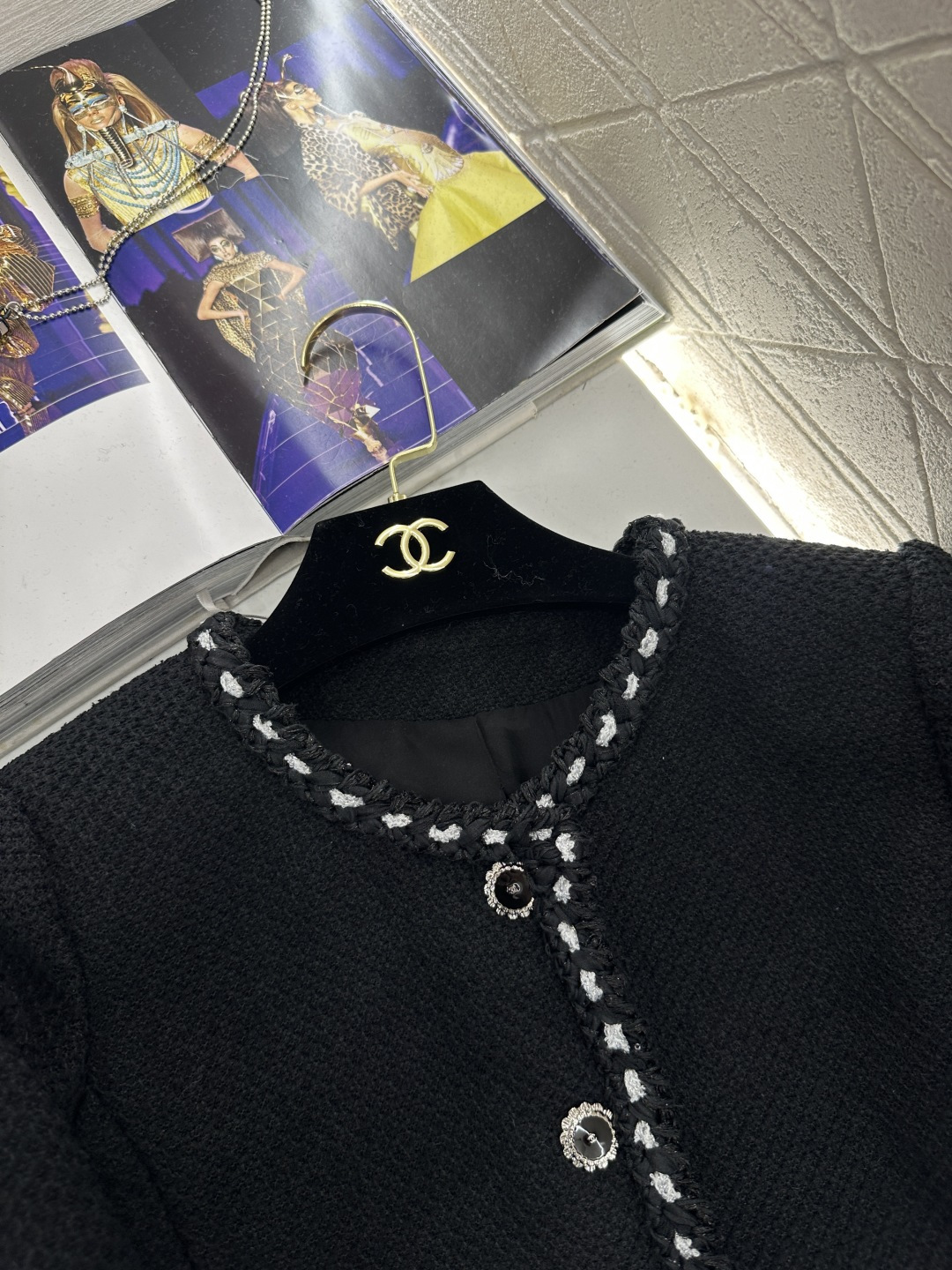 ♥Chane*♥2026新品上架 圆领捆边外套定制YB进口粗纺羊毛呢材质，质感高级，品相十足，圆领洋装外