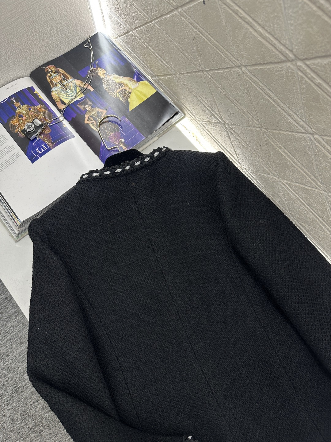 ♥Chane*♥2026新品上架 圆领捆边外套定制YB进口粗纺羊毛呢材质，质感高级，品相十足，圆领洋装外