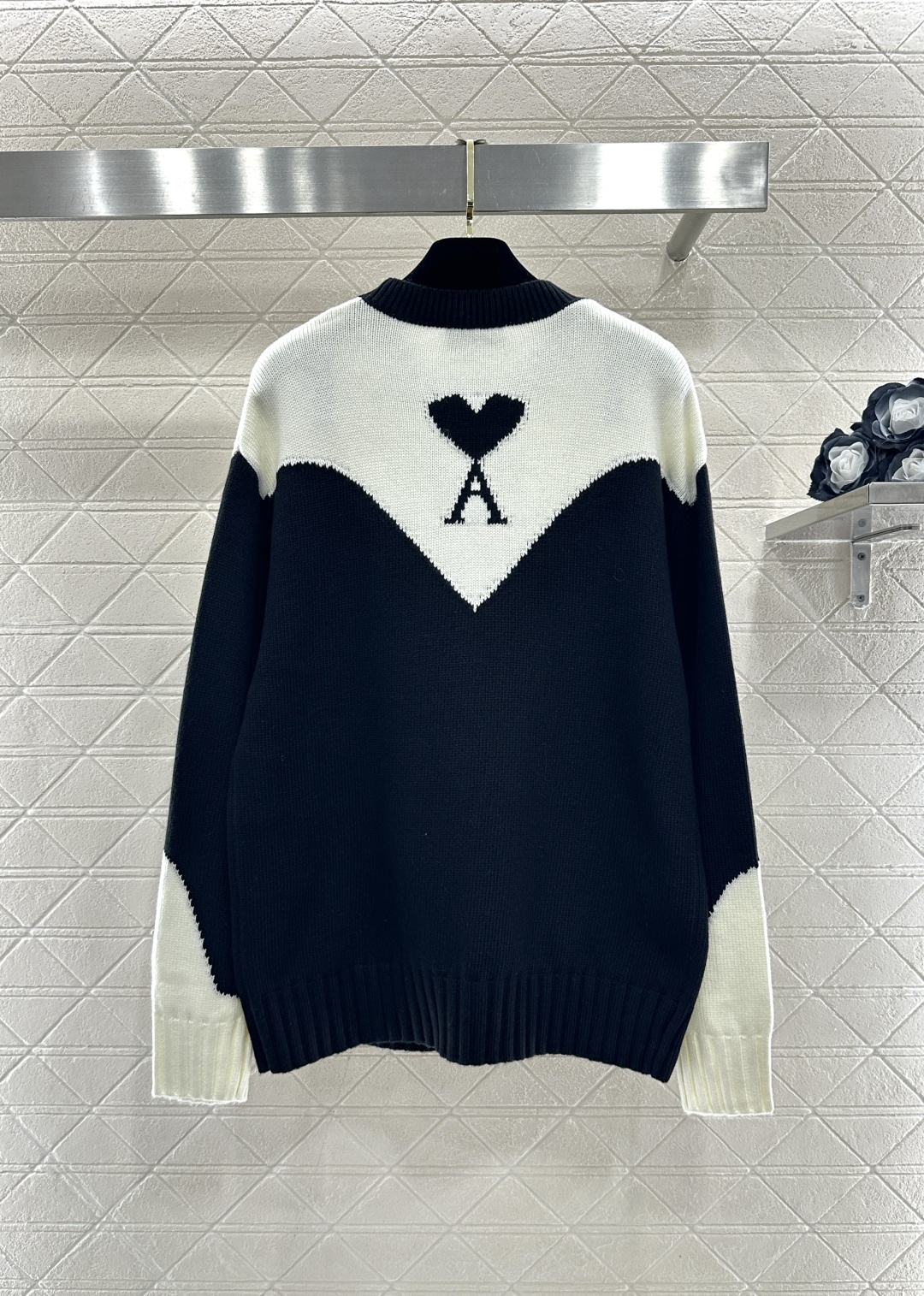 ♥Ami*♥2026新品上架 圆领针织廓形毛衣定制YB羊毛纱线织造，质感细腻，穿搭舒适，圆领针织套头毛衣