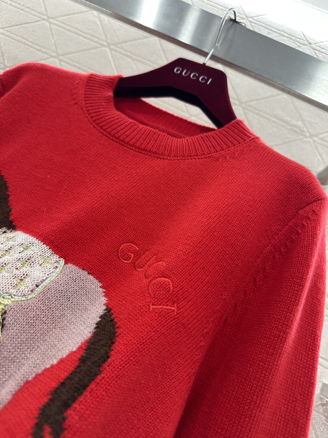 ♥Gucc*♥2026新品上架 贺岁提花马年针织毛衣新年贺岁系列#定制YB羊毛纱线织造，穿搭舒适，质感十