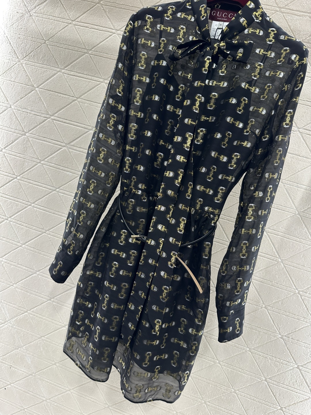 ♥Gucc*♥2026新品上架 活性印花真丝腰带连衣裙定制YB进口百分百桑蚕丝材质，质感光泽，舒适养肤，