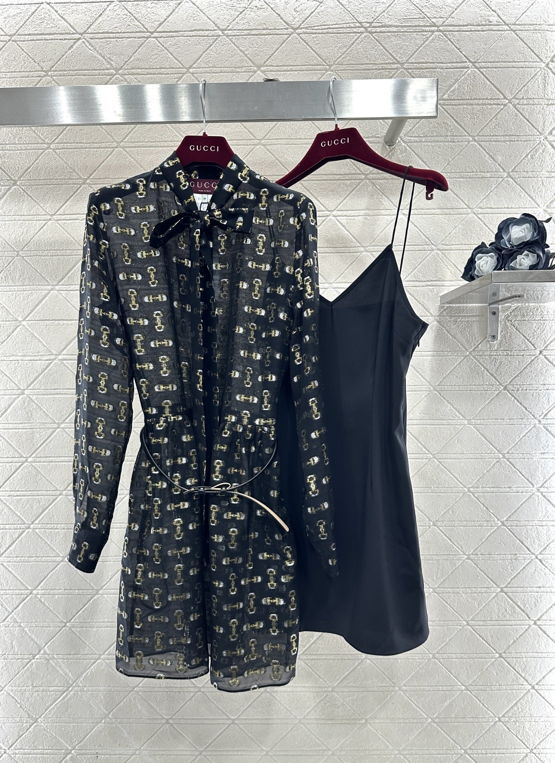 ♥Gucc*♥2026新品上架 活性印花真丝腰带连衣裙定制YB进口百分百桑蚕丝材质，质感光泽，舒适养肤，