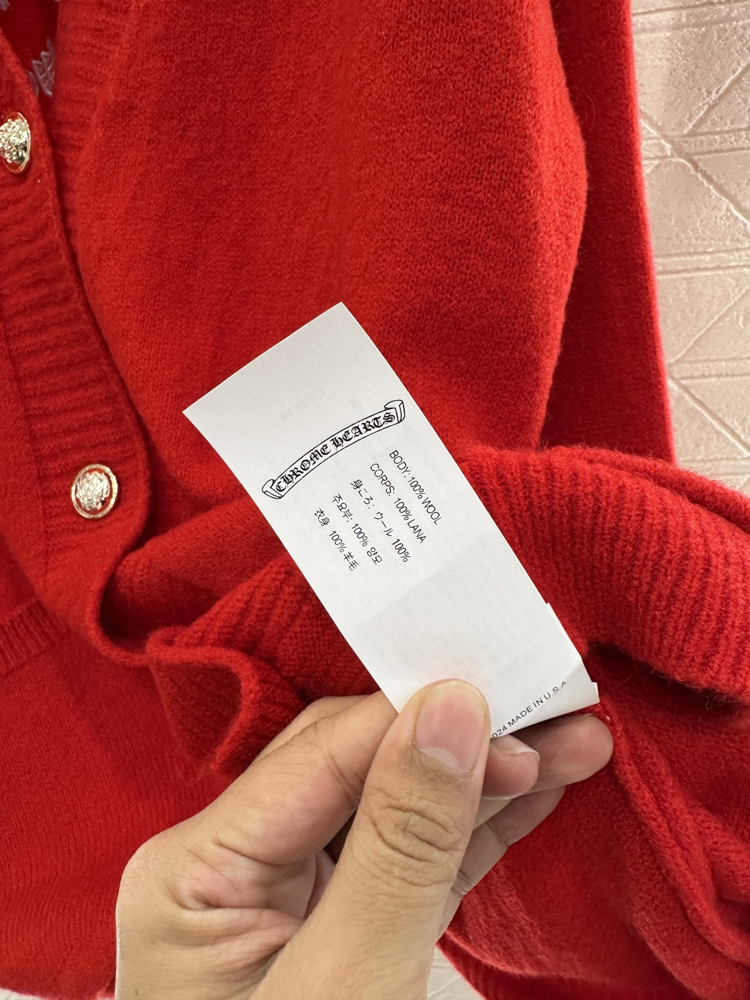 ♥Chrome hear*♥2026新品上架 刺绣廓形针织开衫定制YB羊毛纱线织造，质感细腻，穿搭舒适，