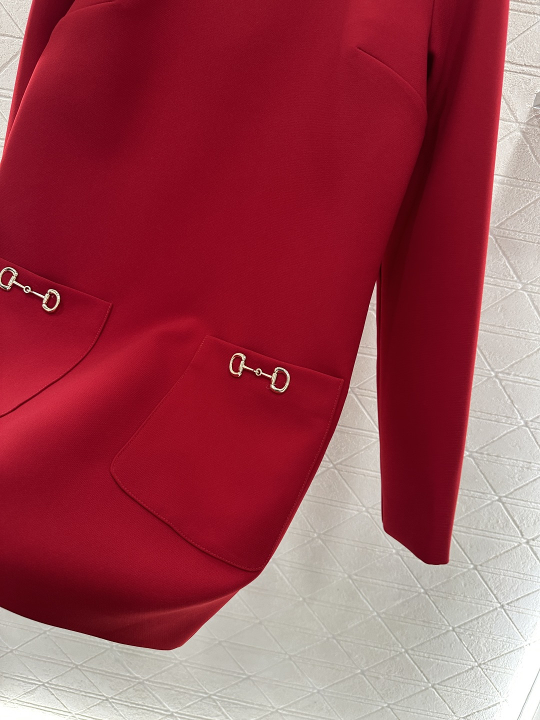 ♥gucc*♥2026新品上架 圆领马蹄扣短袖连衣裙定制YB进口醋酸材质，成衣光泽，质感品相上乘，短袖连