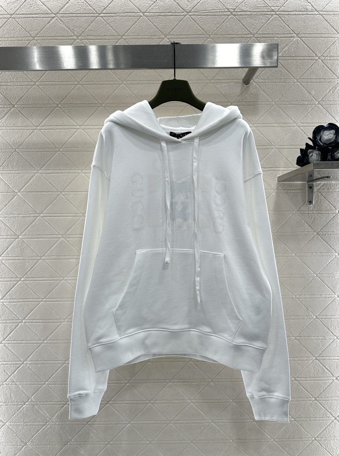♥Gucc*♥2026新品上架 印花徽标抽绳连帽卫衣定制YB原生克重全棉材质，还原品质，肉眼可见的高级，