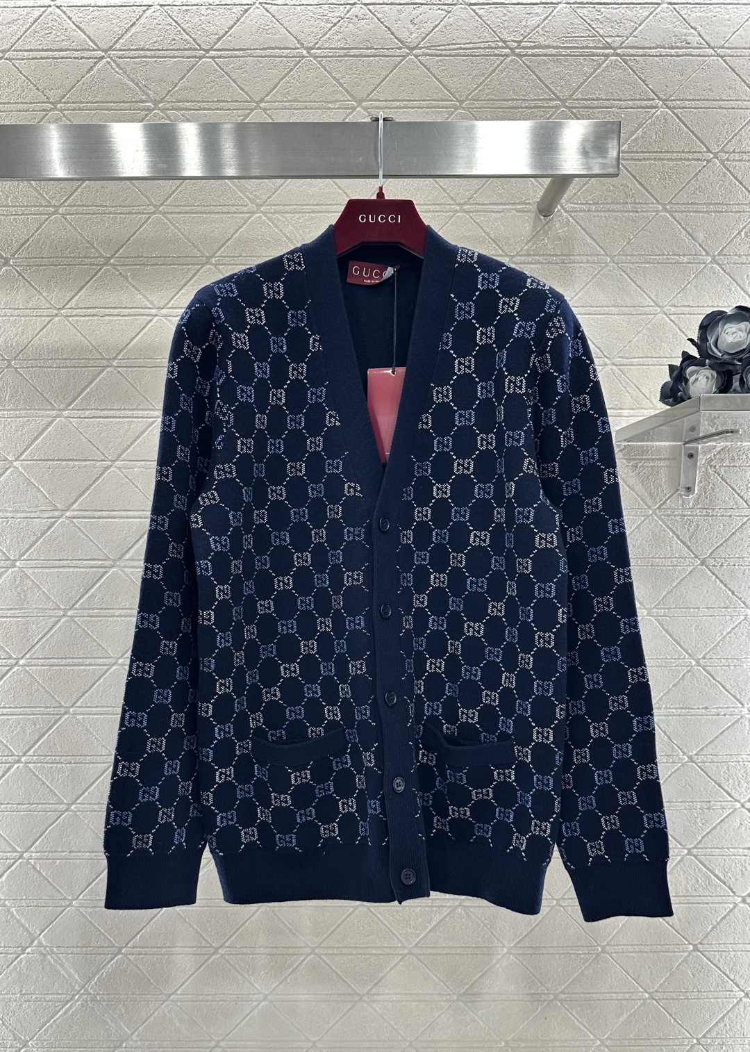 ♥Gucc*♥2026新品上架 提花针织开衫外套定制YB羊绒羊毛纱线织造，质感高级，穿搭舒适，宽松开衫剪