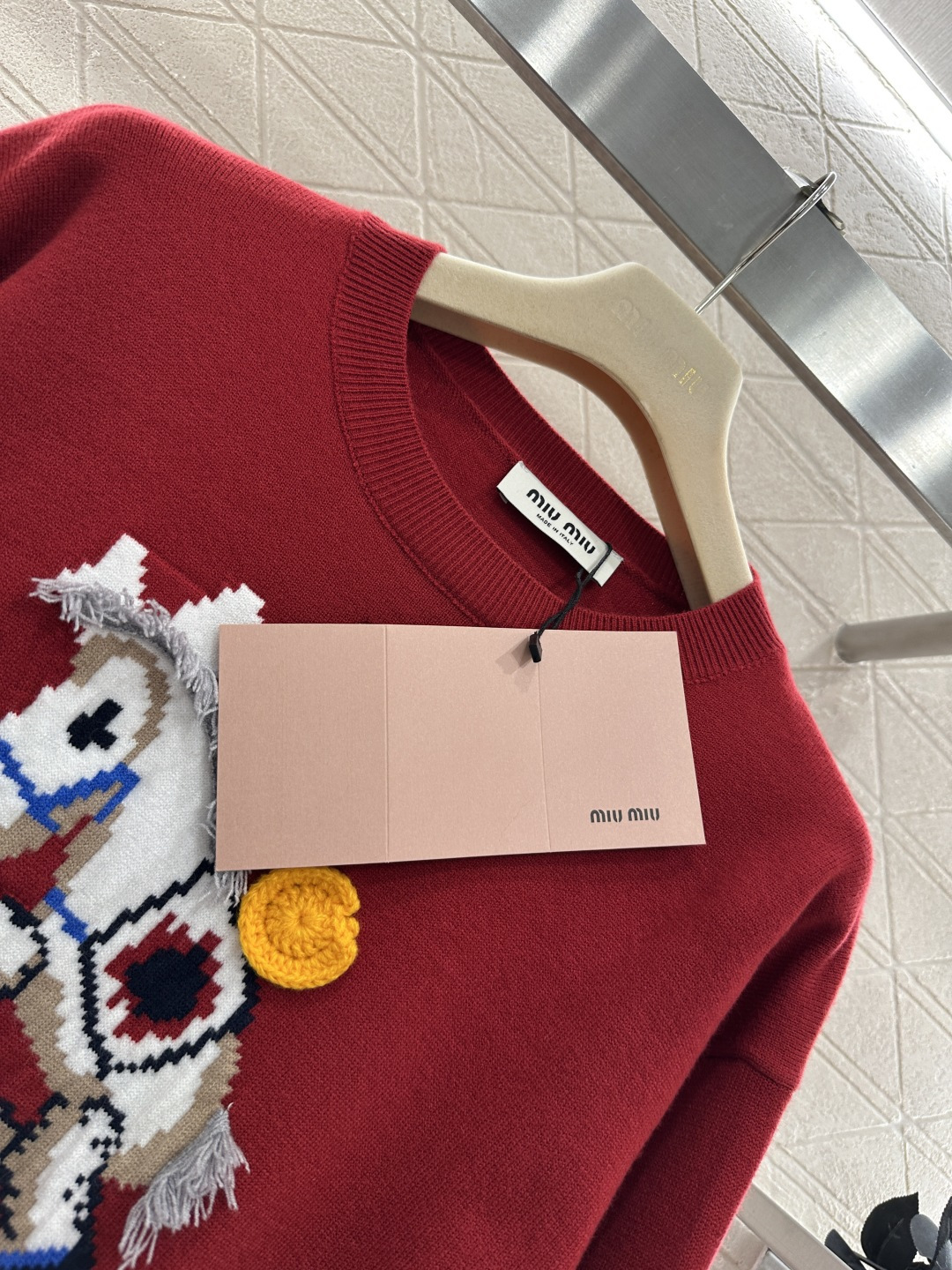 ♥Miumi*♥2026新品上架 贺岁提花马年针织毛衣新年贺岁系列#定制YB羊毛纱线织造，穿搭舒适，质感