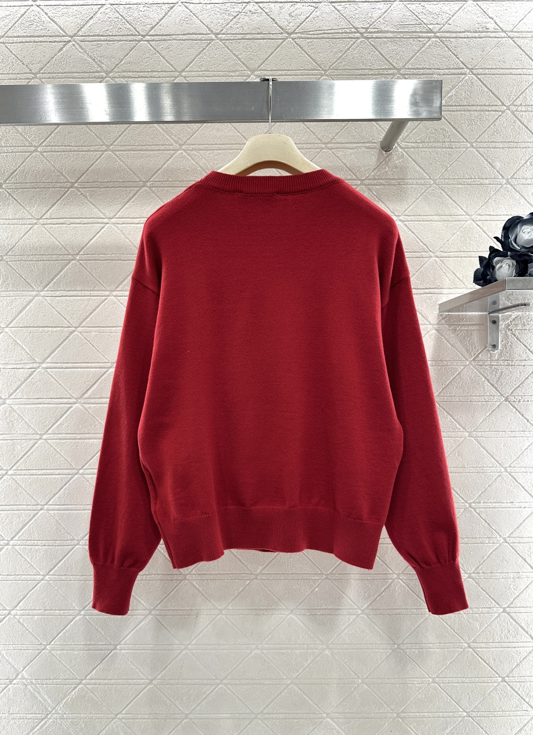 ♥Miumi*♥2026新品上架 贺岁提花马年针织毛衣新年贺岁系列#定制YB羊毛纱线织造，穿搭舒适，质感