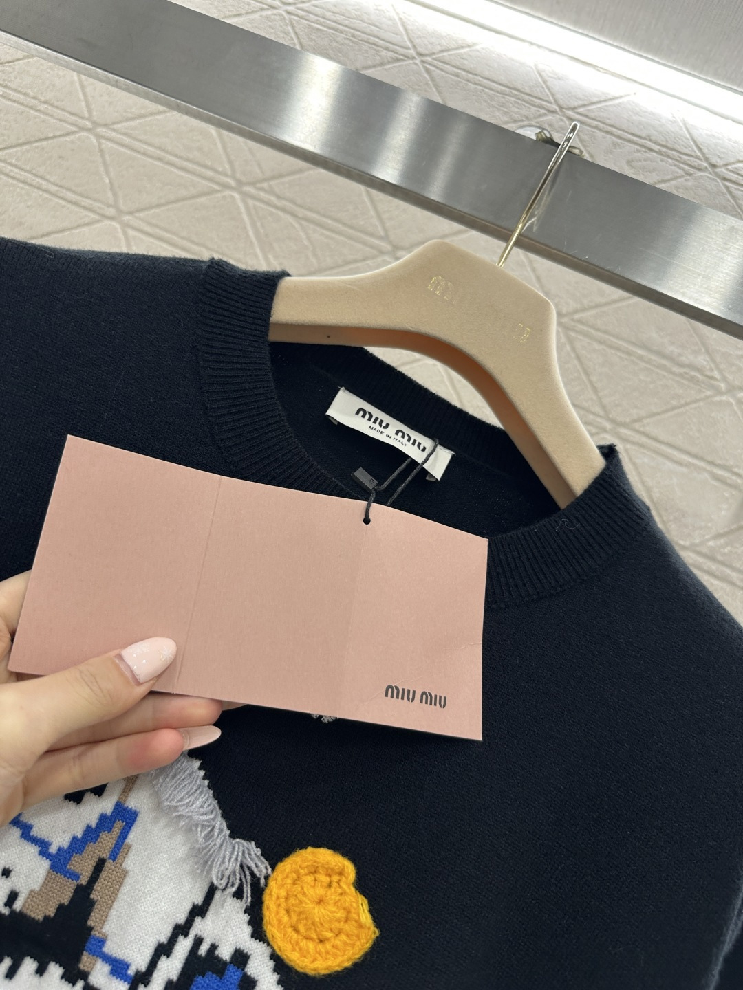 ♥Miumi*♥2026新品上架 贺岁提花马年针织毛衣新年贺岁系列#定制YB羊毛纱线织造，穿搭舒适，质感