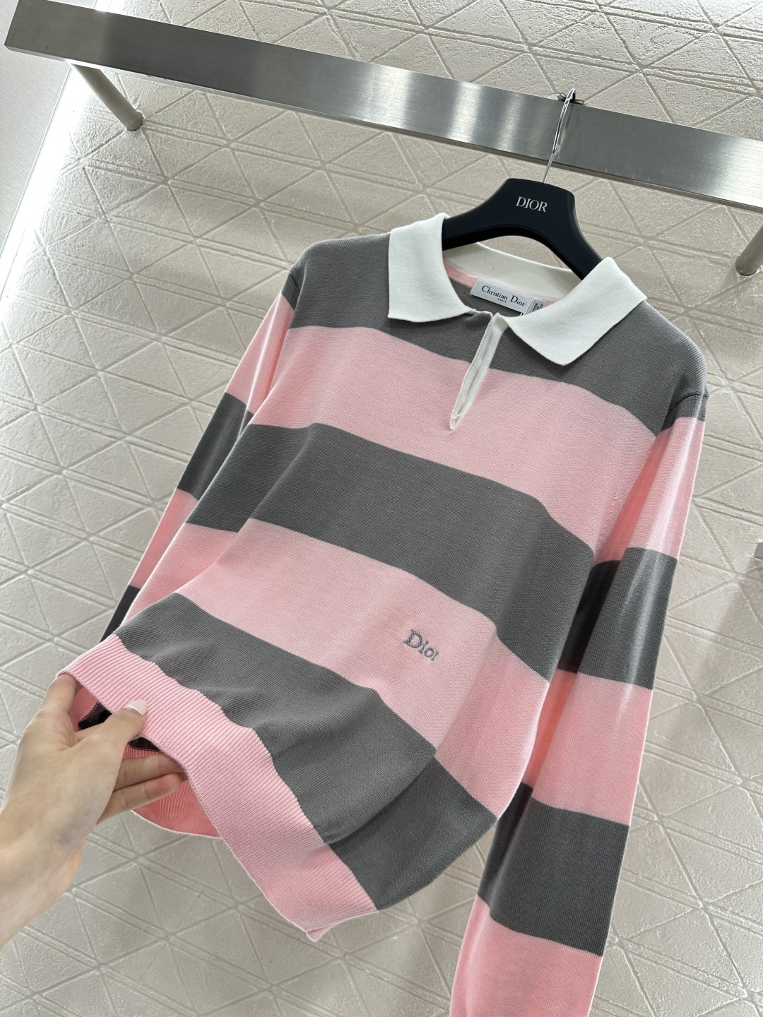 ♥Dio*♥2026新品上架 针织条纹𝑝𝑜𝑙𝑜长袖定制YB全棉纱线织造，密度细针织造，软糯质地，舒适亲肤