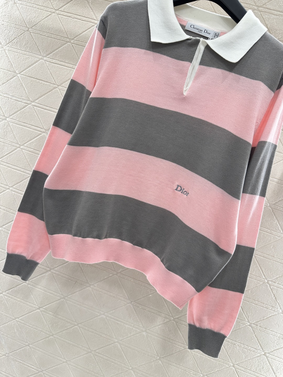 ♥Dio*♥2026新品上架 针织条纹𝑝𝑜𝑙𝑜长袖定制YB全棉纱线织造，密度细针织造，软糯质地，舒适亲肤