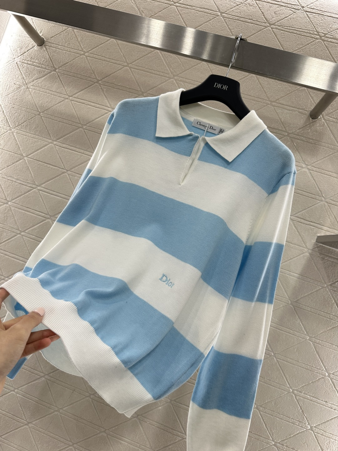 ♥Dio*♥2026新品上架 针织条纹𝑝𝑜𝑙𝑜长袖定制YB全棉纱线织造，密度细针织造，软糯质地，舒适亲肤