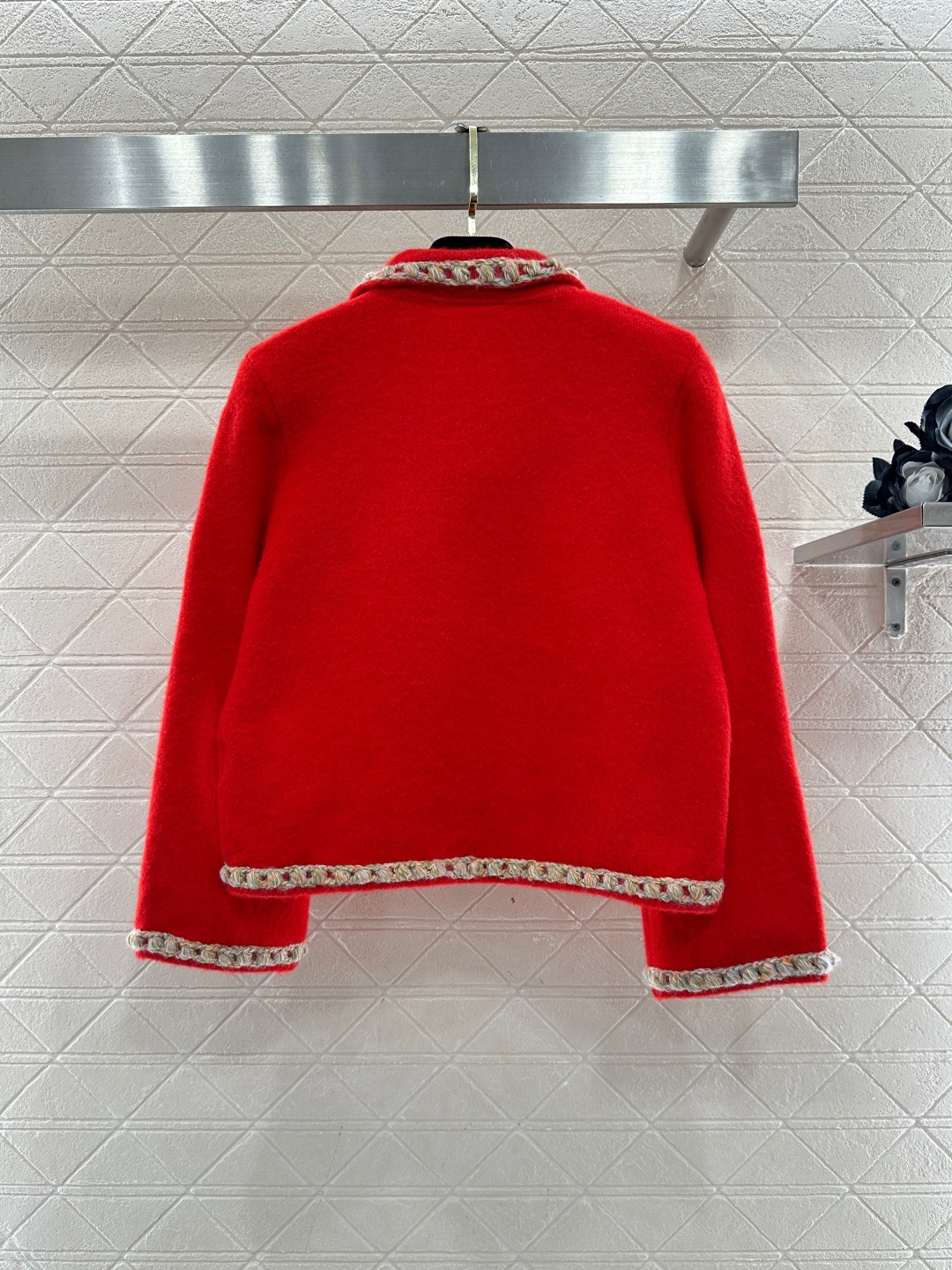 ♥Chane*♥2025新品上架 编织捆边针织开衫定制YB羊绒羊毛纱线织造，穿搭舒适，柔软细腻，翻领针织