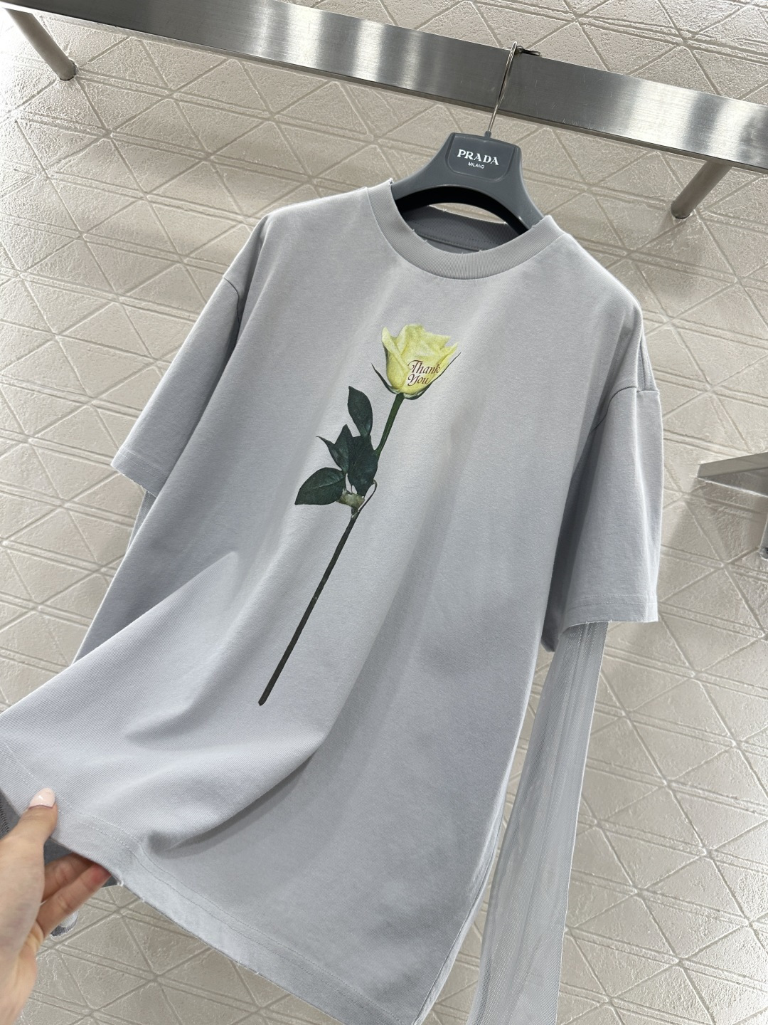 ♥Acne*♥2026新品上架 圆领印花假两件上衣定制YB原生全棉材质，德国进口机器打造，超密度处理，质