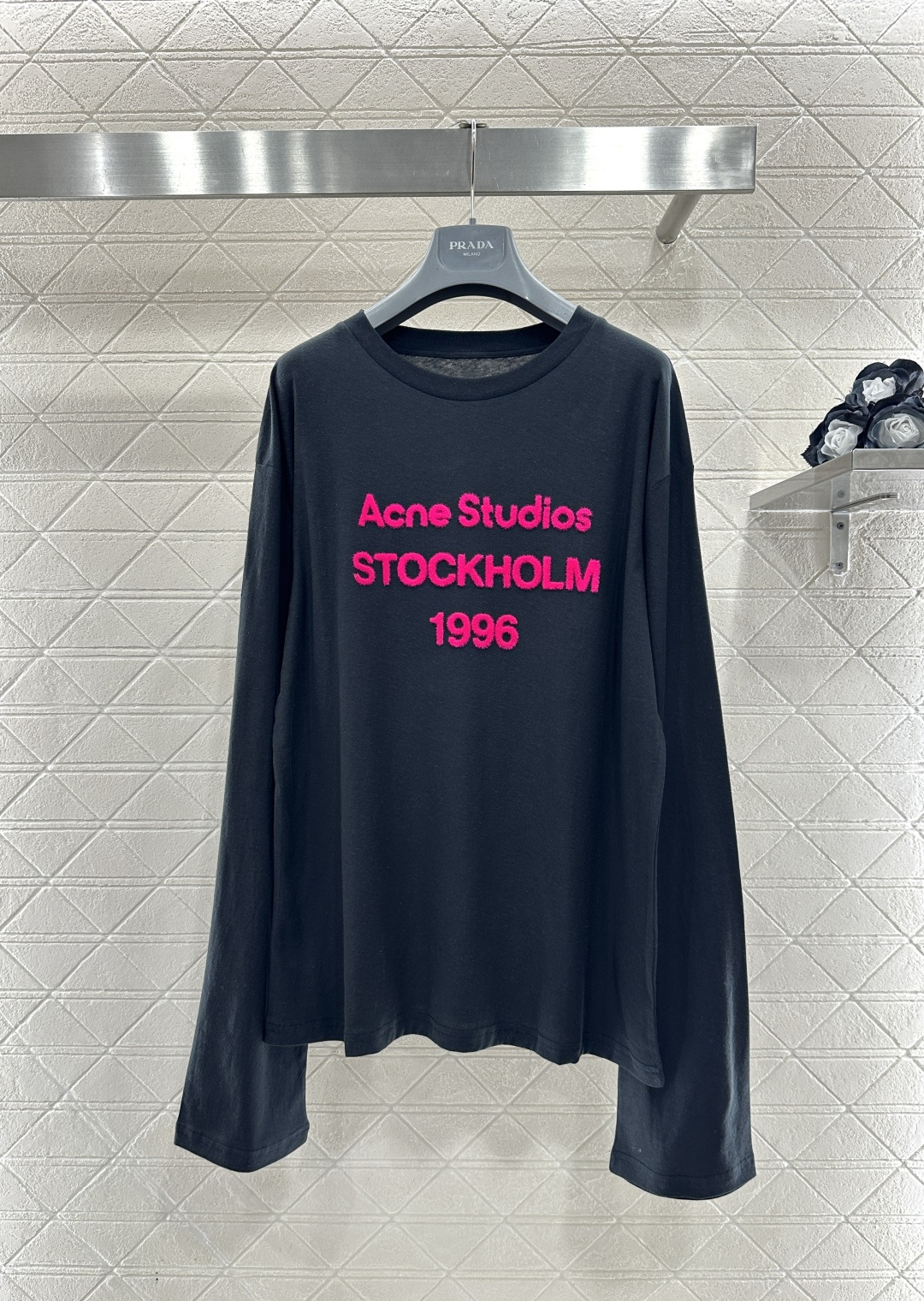 ♥Acne studio*♥2026新品上架 植绒徽标长袖上衣定制YB亚麻棉材质，透气舒适，质感十足，宽