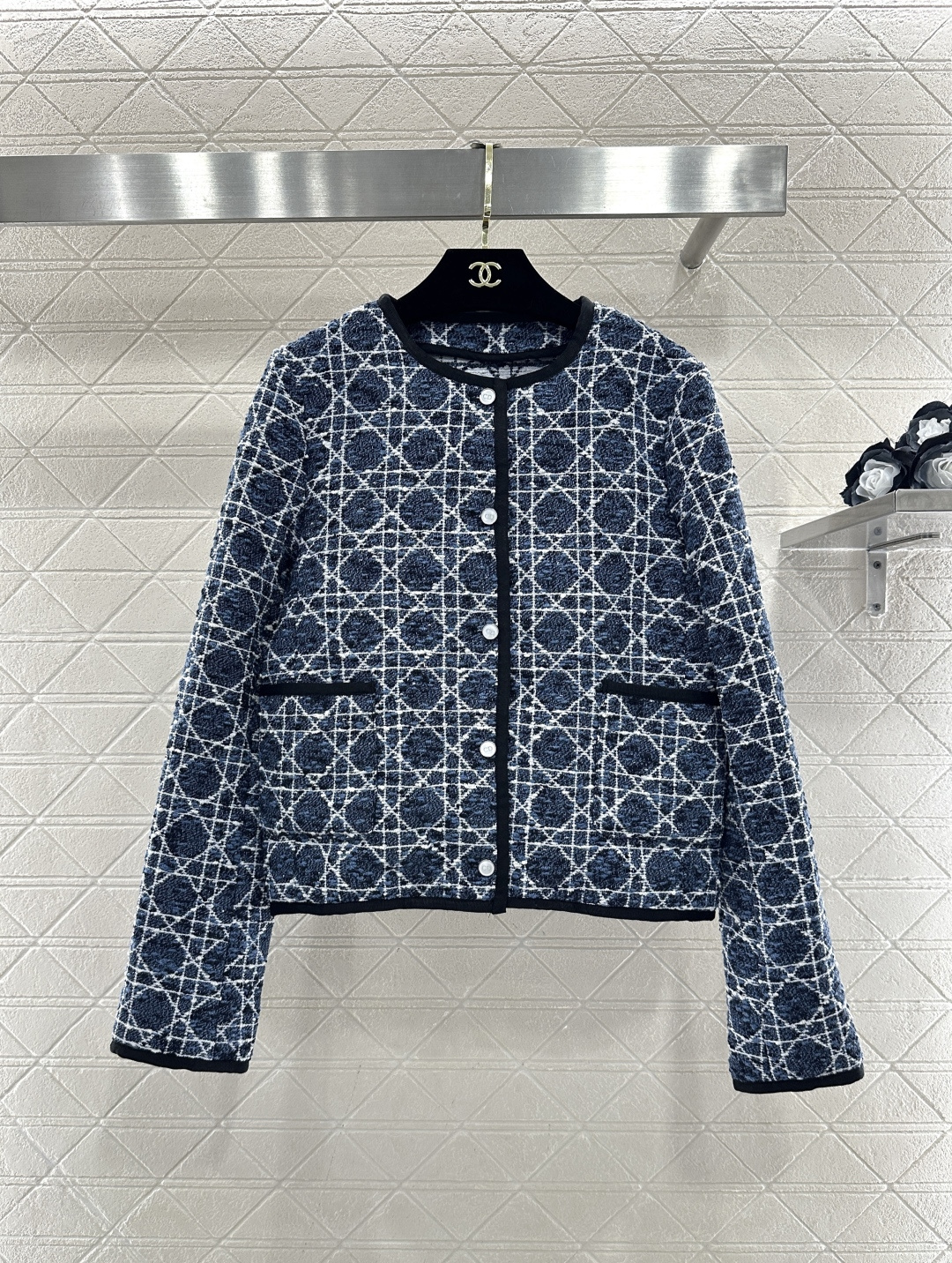 ♥Dio*♥2026新品上架提花腾格纹外套裙裤套装定制YB进口棉毛提花材质，肌理明显，质感上乘，圆领洋装