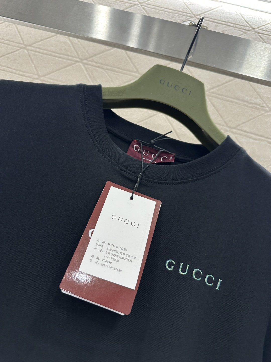 ♥Gucc*♥2026新品上架 印花字母徽标𝑇𝑒𝑒定制YB丝光全棉材质，透气舒适，质感十足，常规短袖T恤