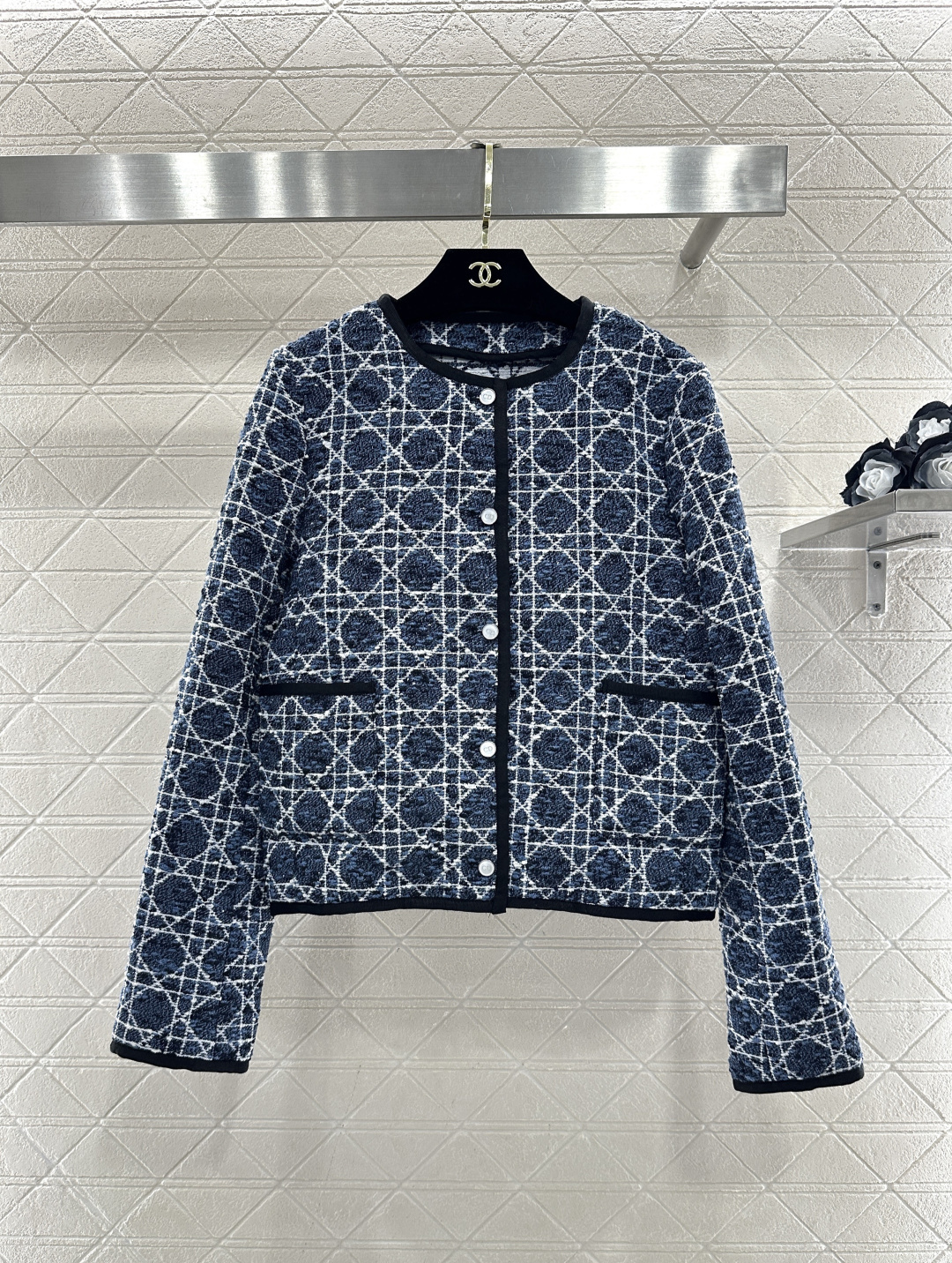 ♥Dio*♥2026新品上架提花腾格纹外套裙裤套装定制YB进口棉毛提花材质，肌理明显，质感上乘，圆领洋装