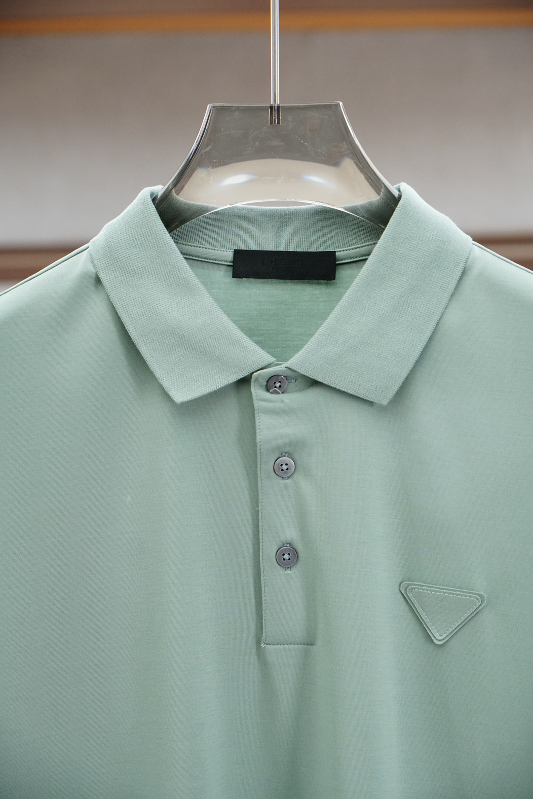 Prada 普拉达-25SS春夏款顶级网眼珠地棉布翻领短Tee,胸口口袋logo标识刺绣短袖Polo衫