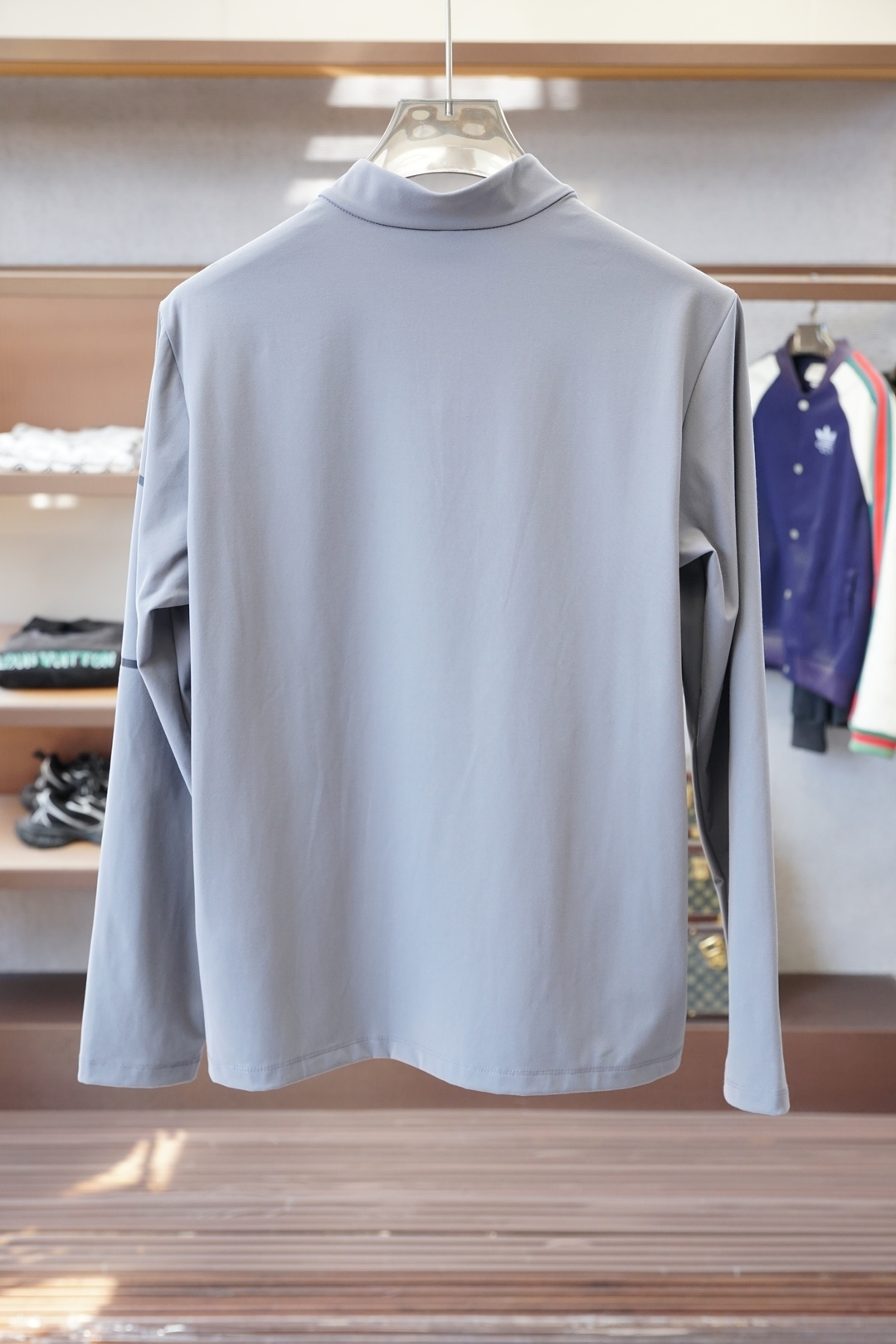 迪桑特-🍬秋冬户外男士RHO LT系列运动健身休闲弹力超柔轻量针织长袖衫，薄绒内里套头圆领无缝压胶拉链口